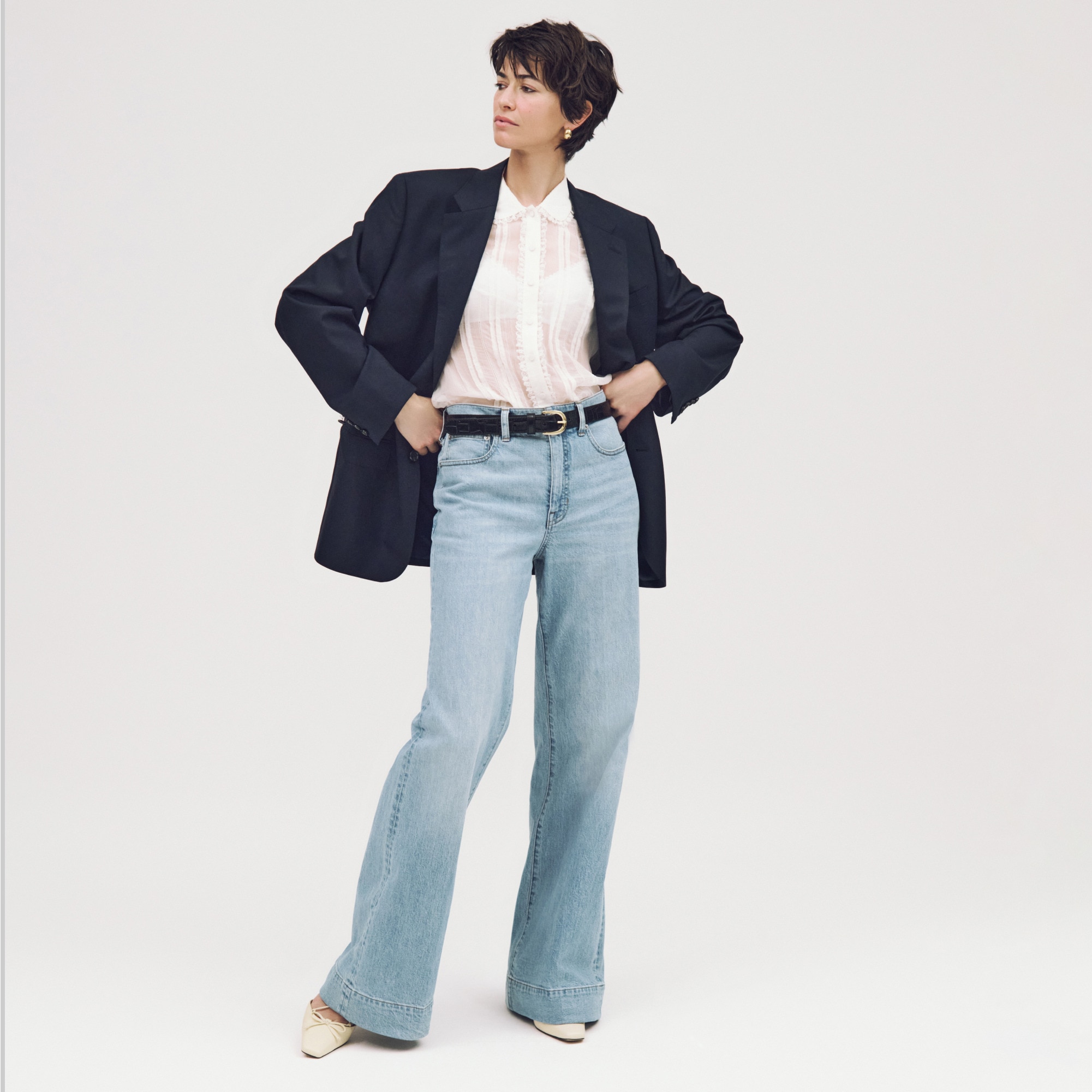 New high-rise denim trouser jean