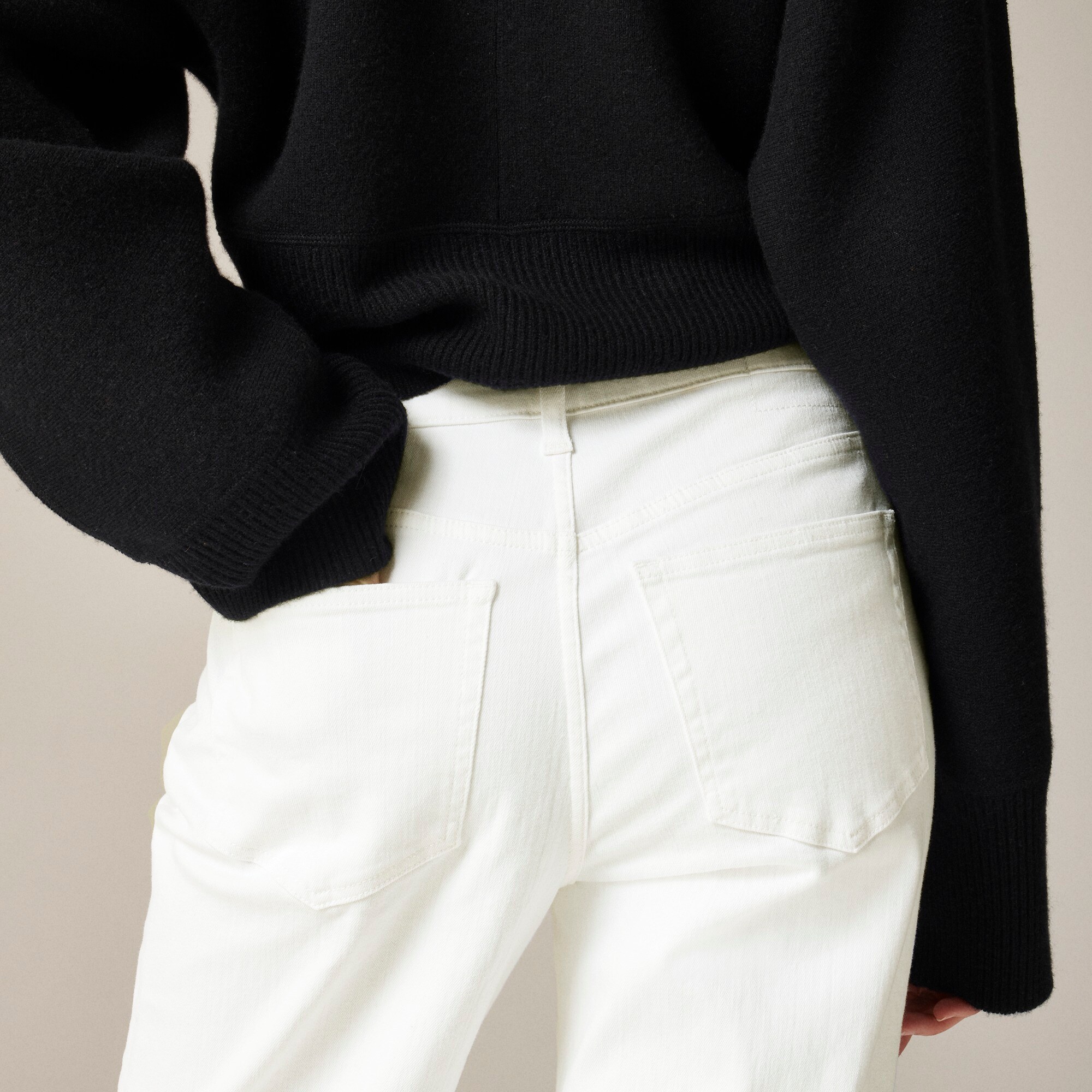 Lower-rise full-length slim-wide jean