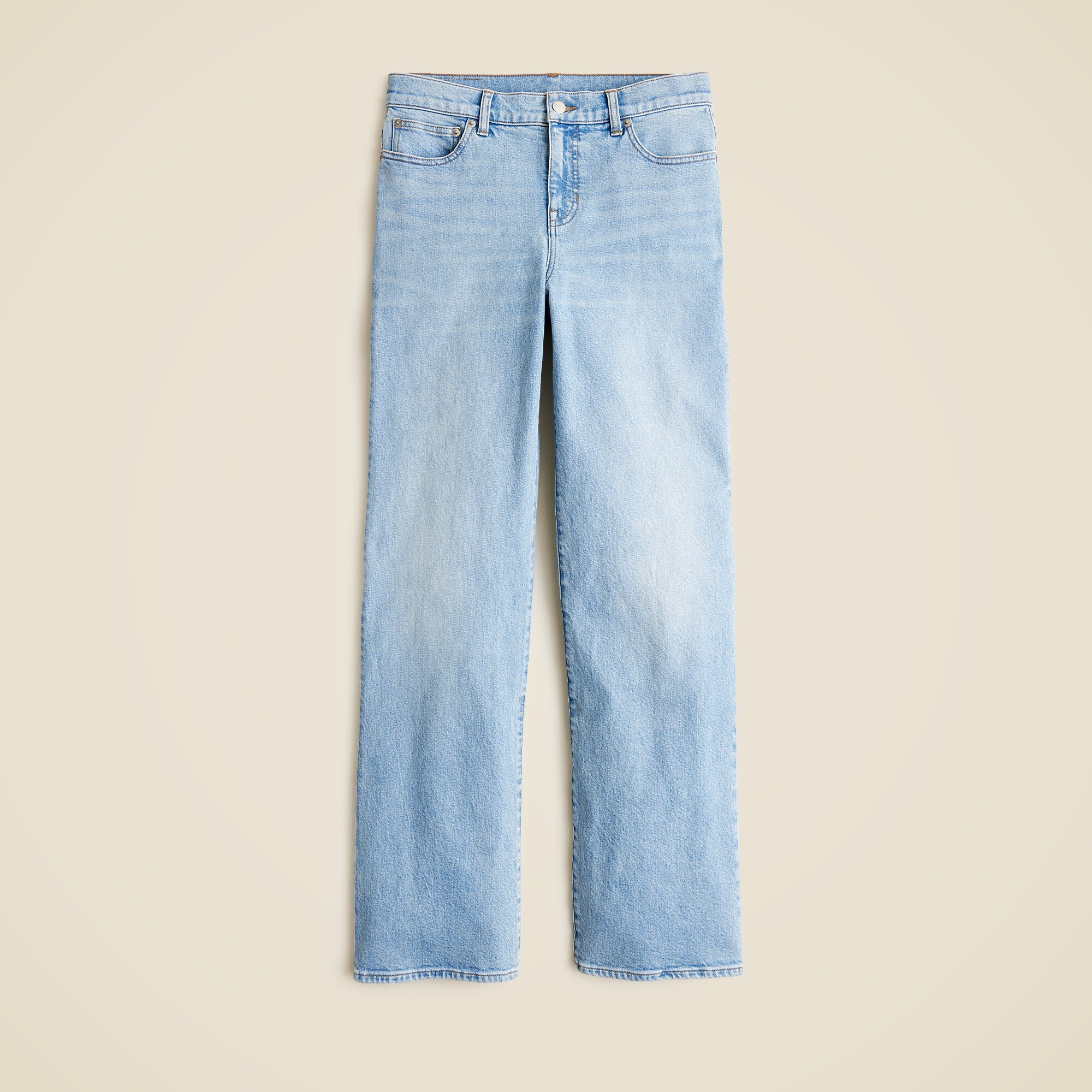 Lower-rise full-length slim-wide jean
