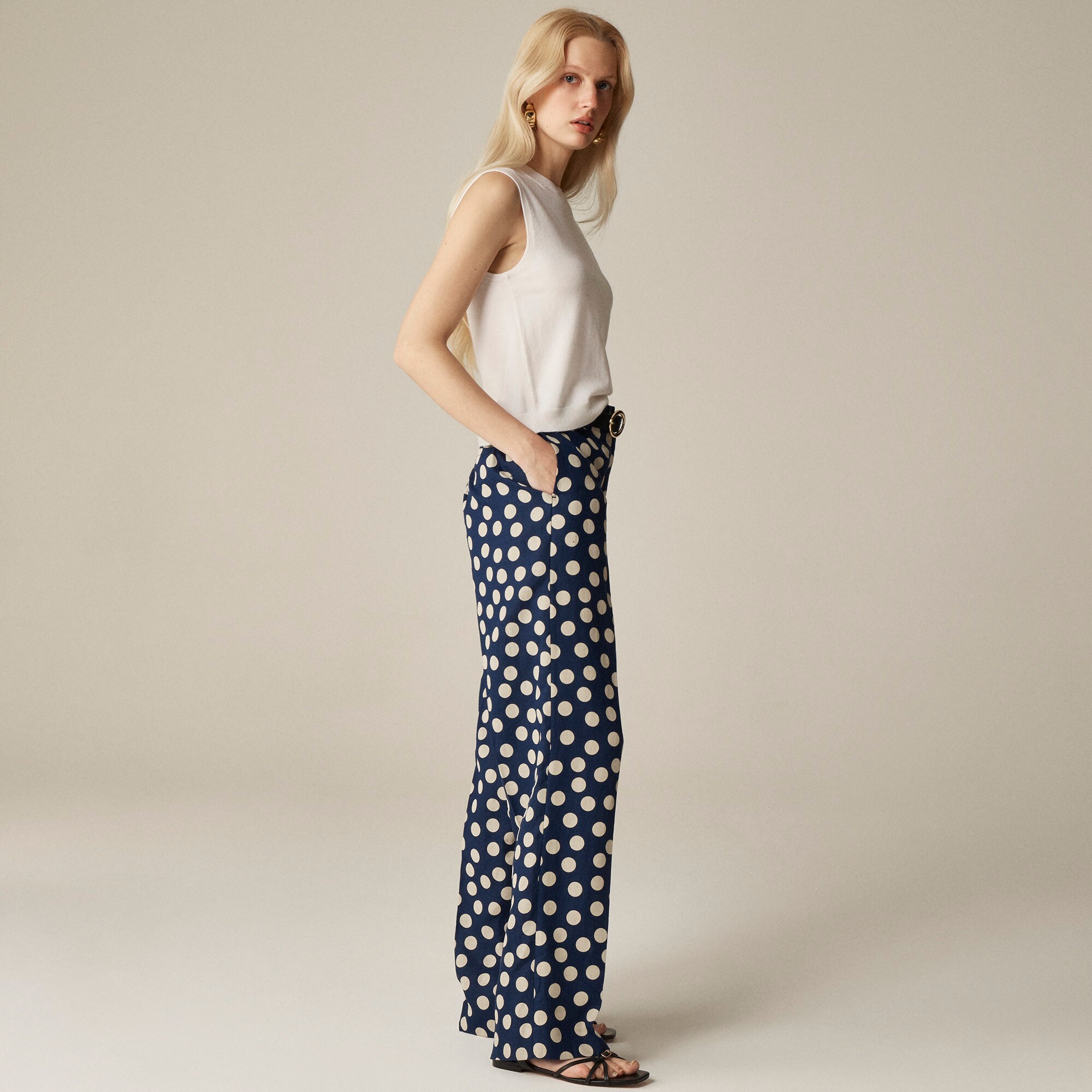 Harbor pant in dot linen