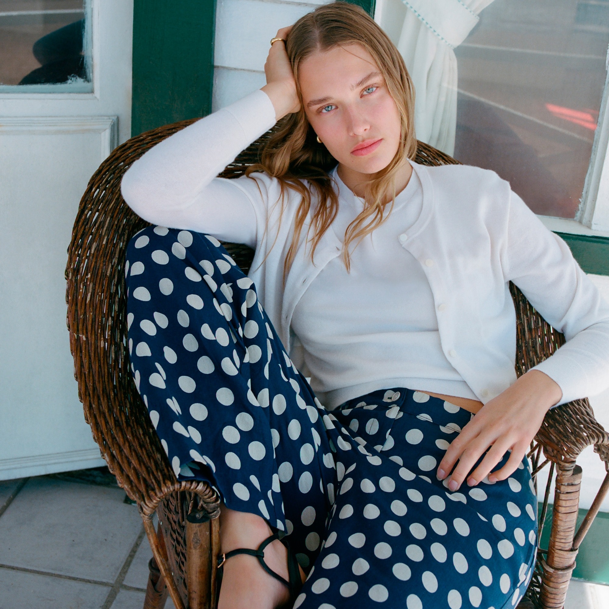 Harbor pant in dot linen