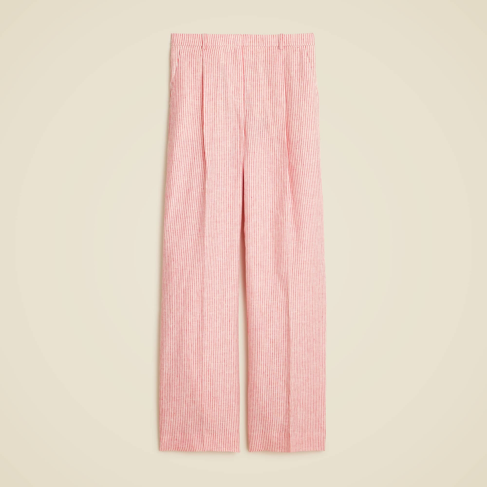 womens Petite wide-leg Essential pant in striped linen