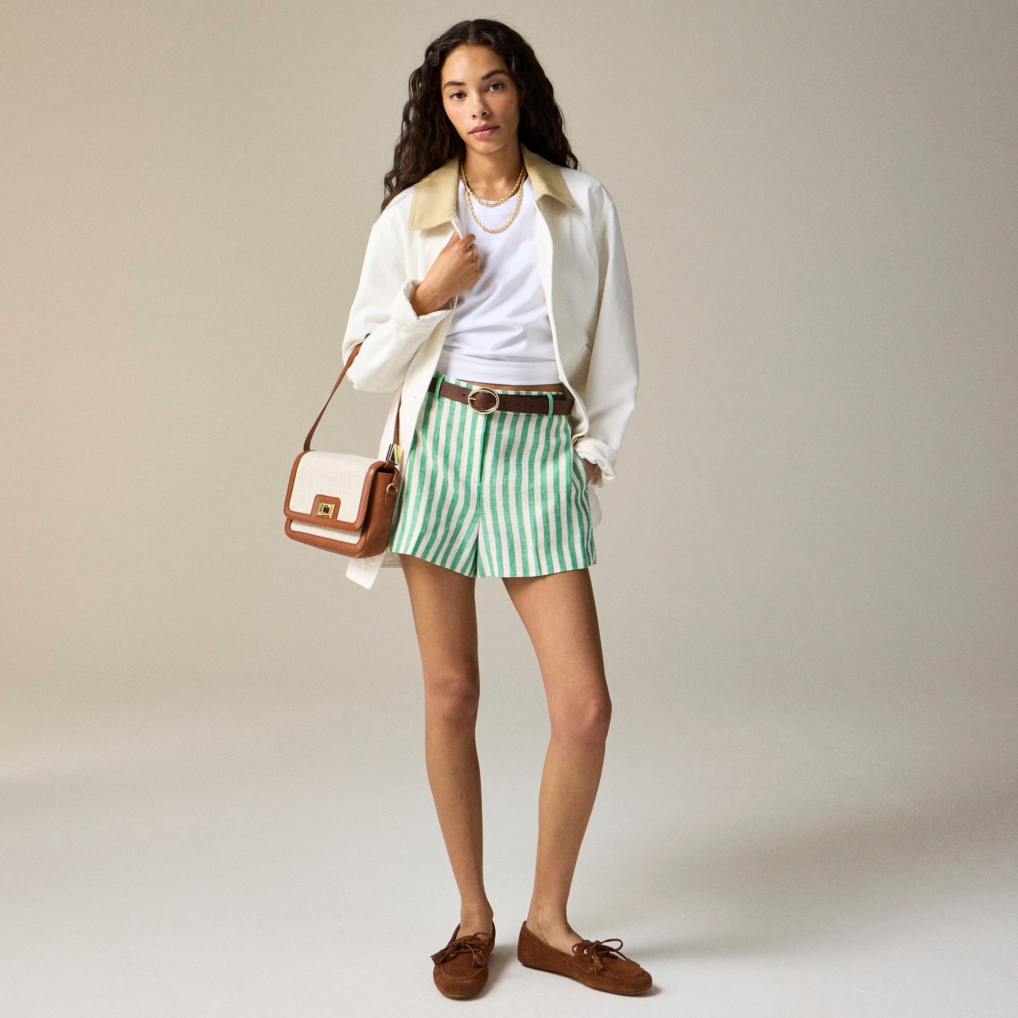 womens 3&quot; Harbor short in striped linen