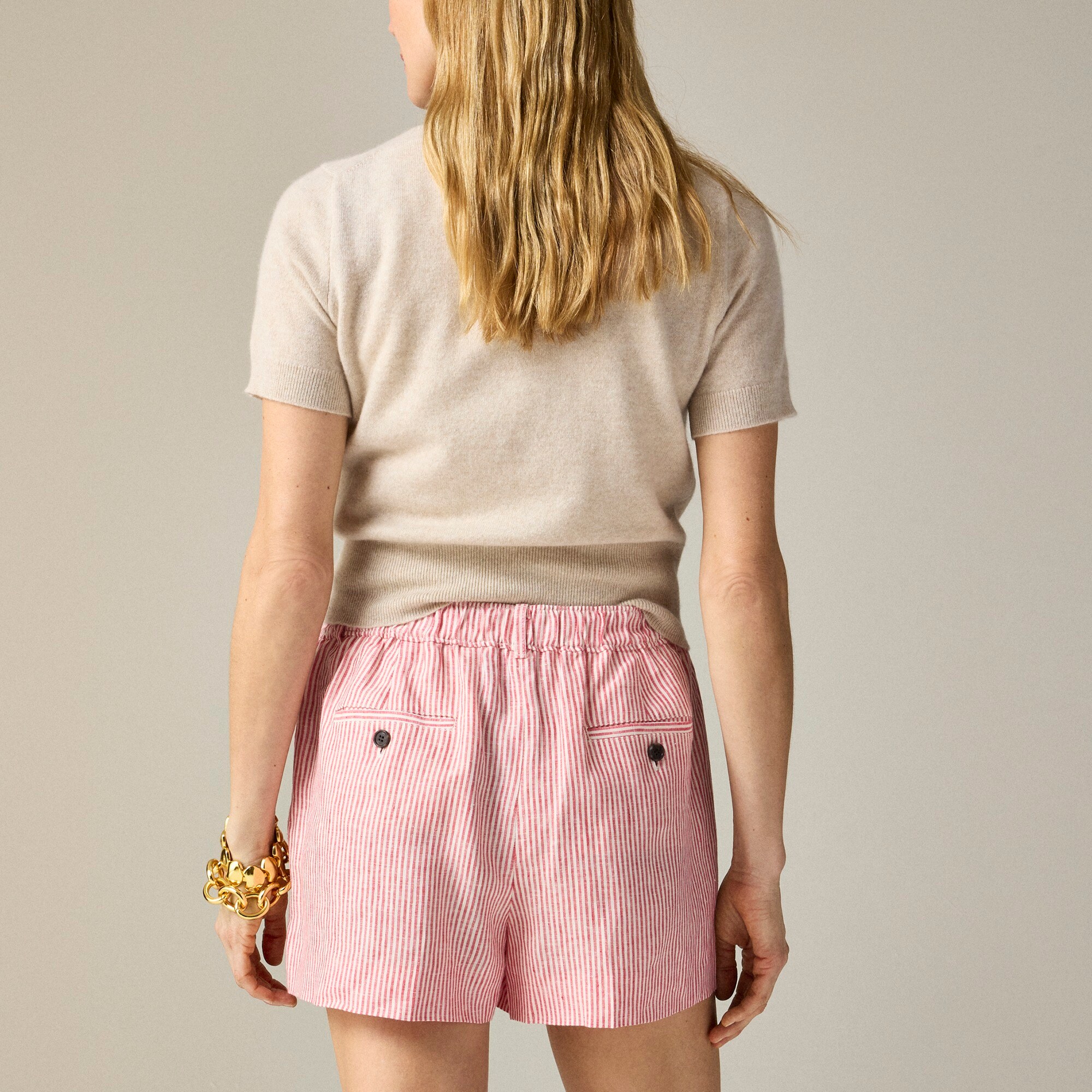 3" Harbor short in striped linen - image 5