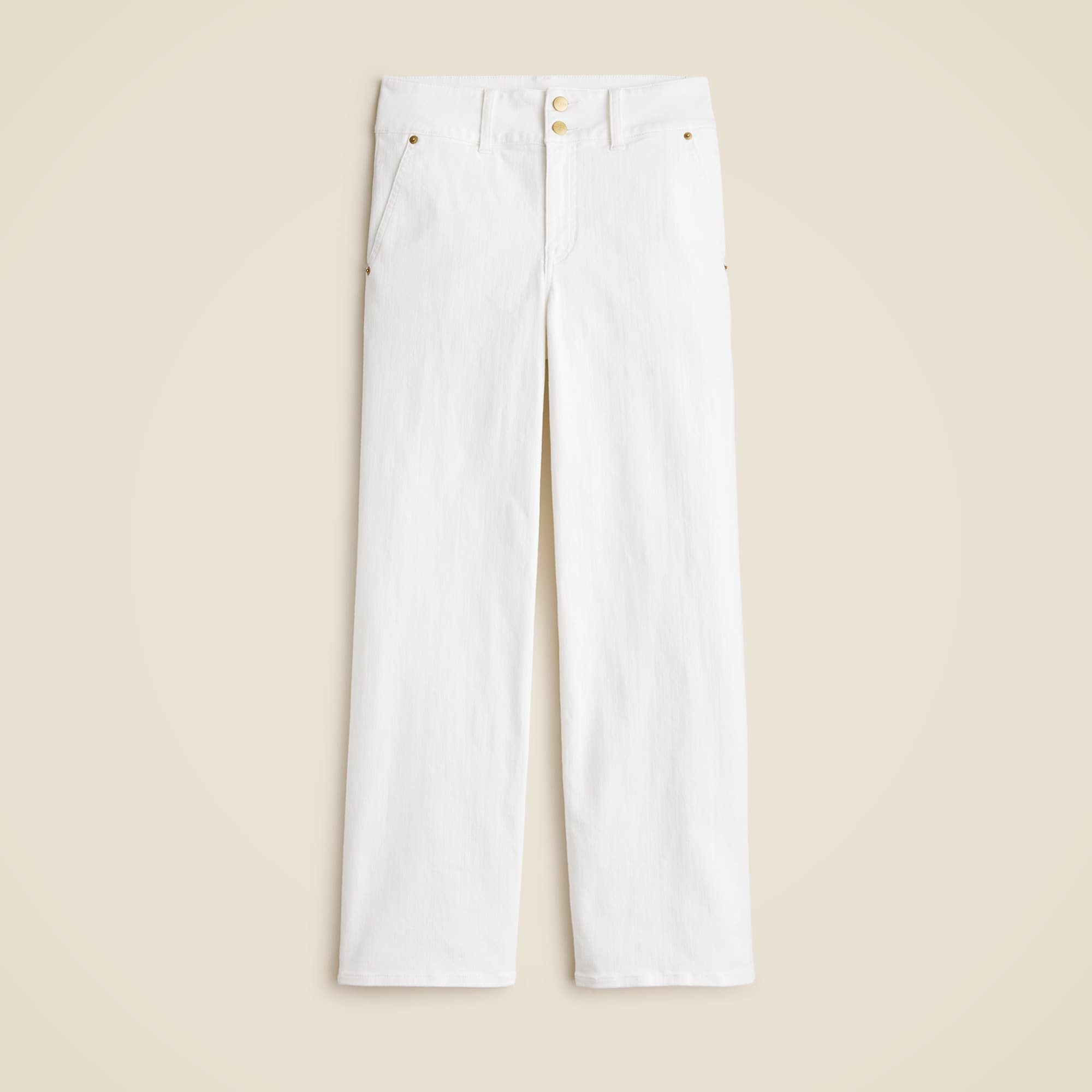 Slim-wide jean with stacked buttons