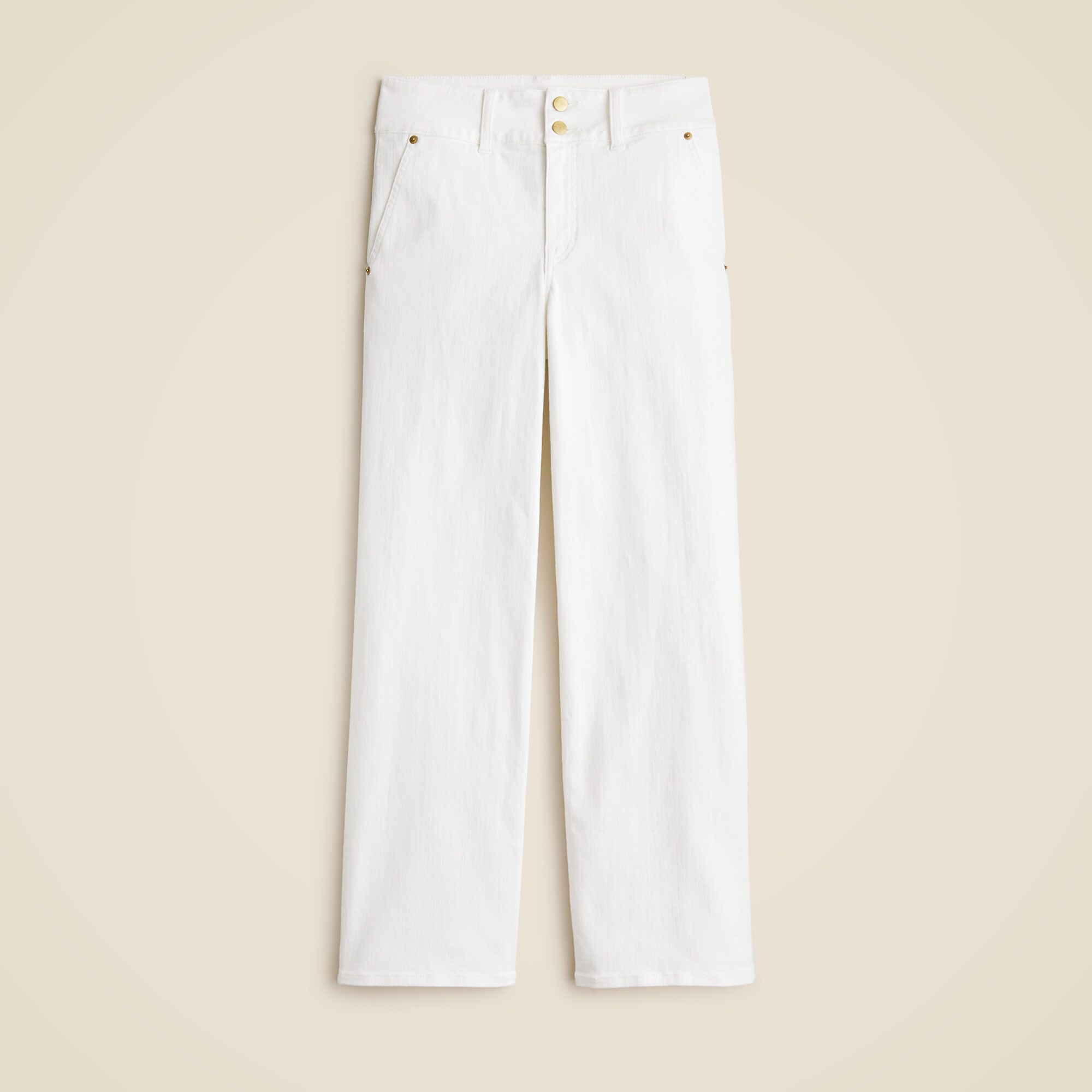 Petite slim-wide jean with stacked buttons