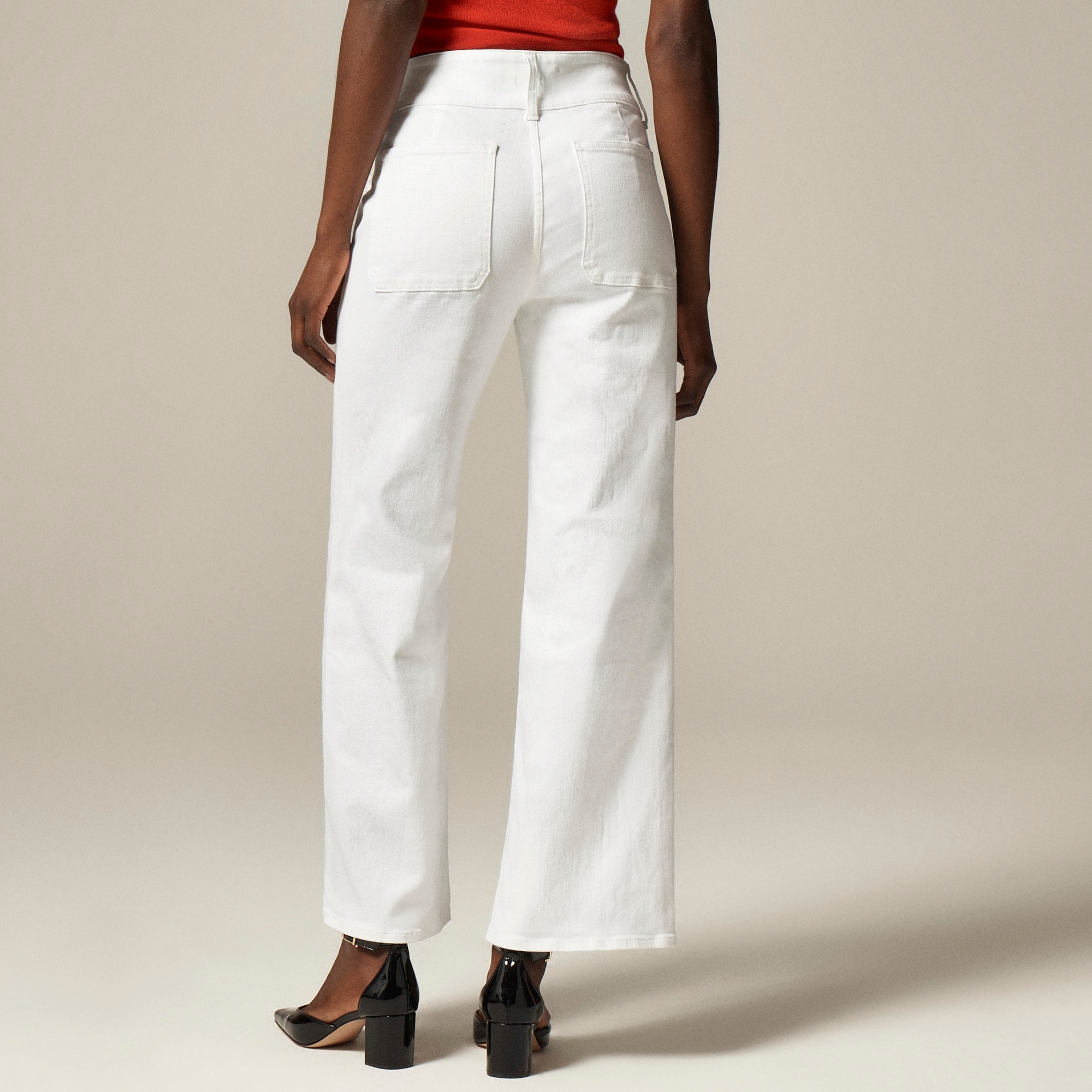 Petite slim-wide jean with stacked buttons - image 4