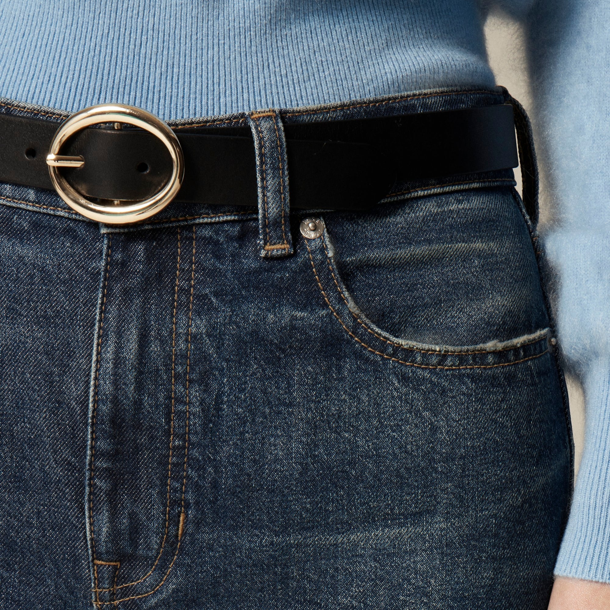 High-rise straight jean in 1996 semi-stretch