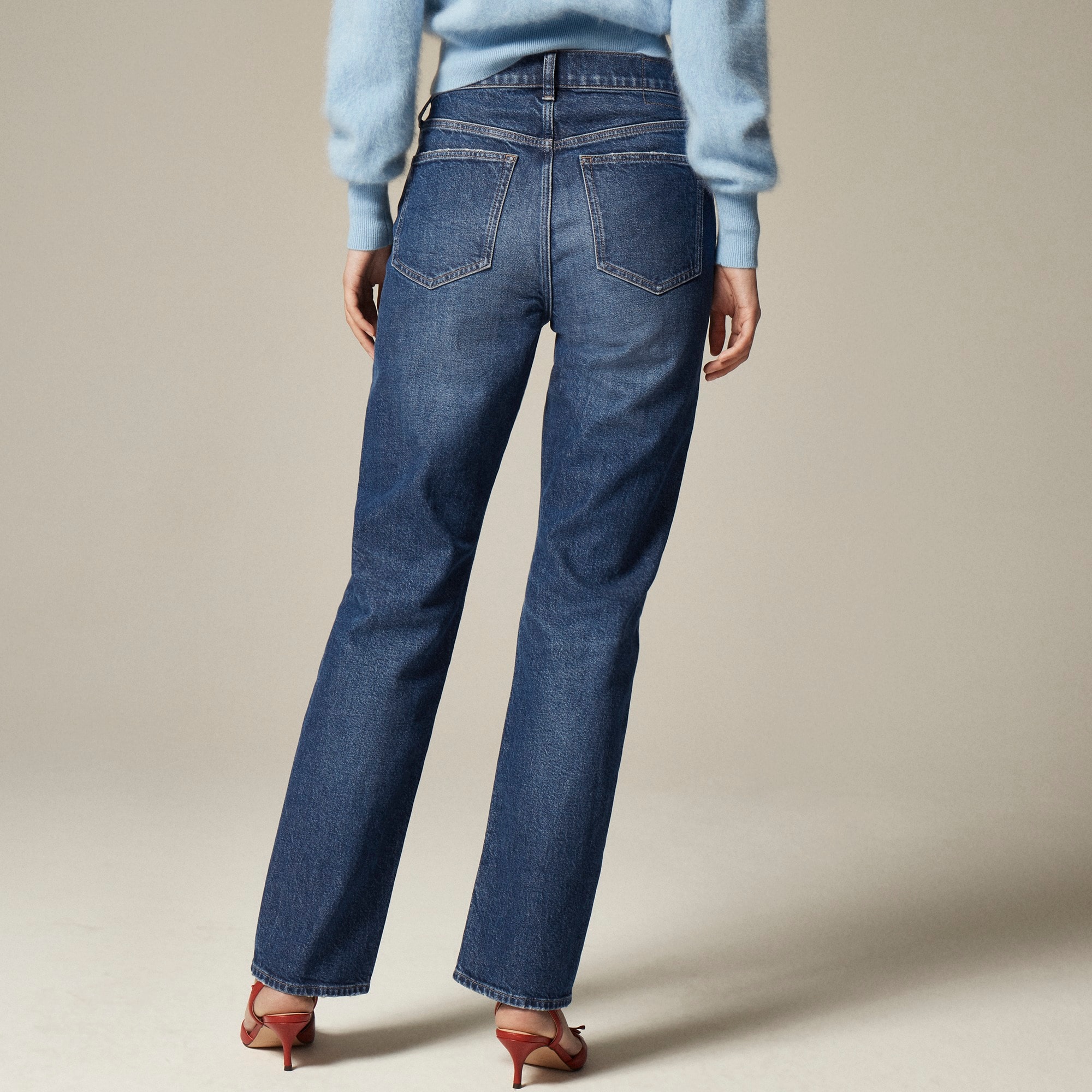 High-rise straight jean in 1996 semi-stretch