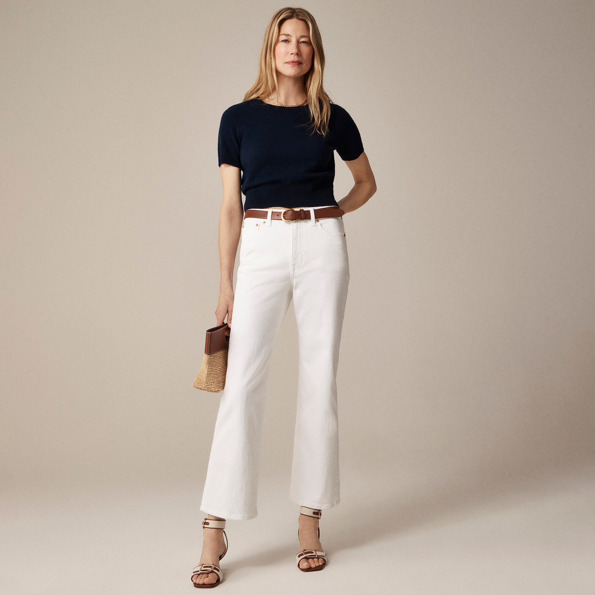 High-rise kickout jean