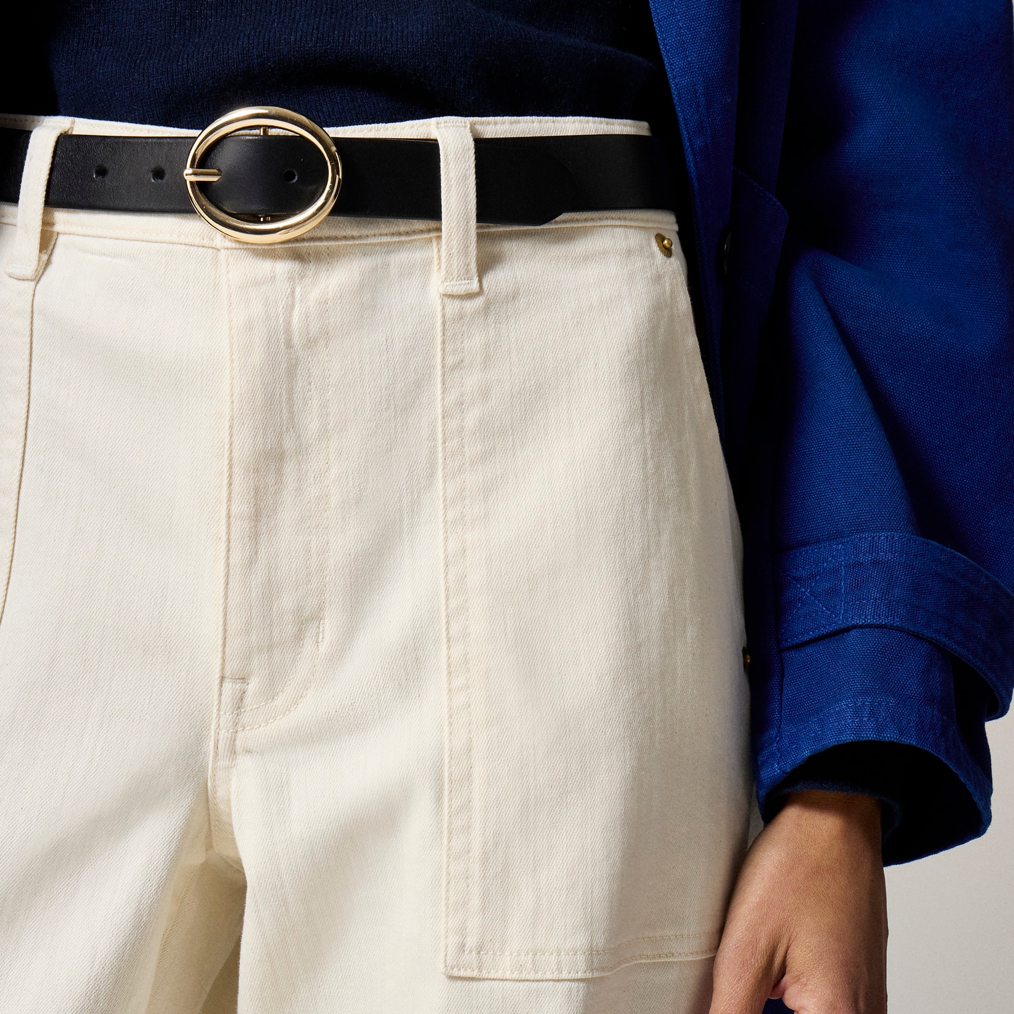 Tall camp-pocket wide-leg jean