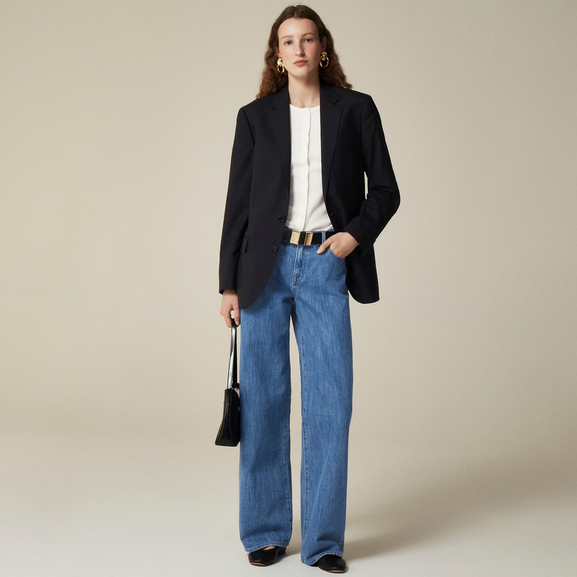 womens Lower-rise wide-leg jean