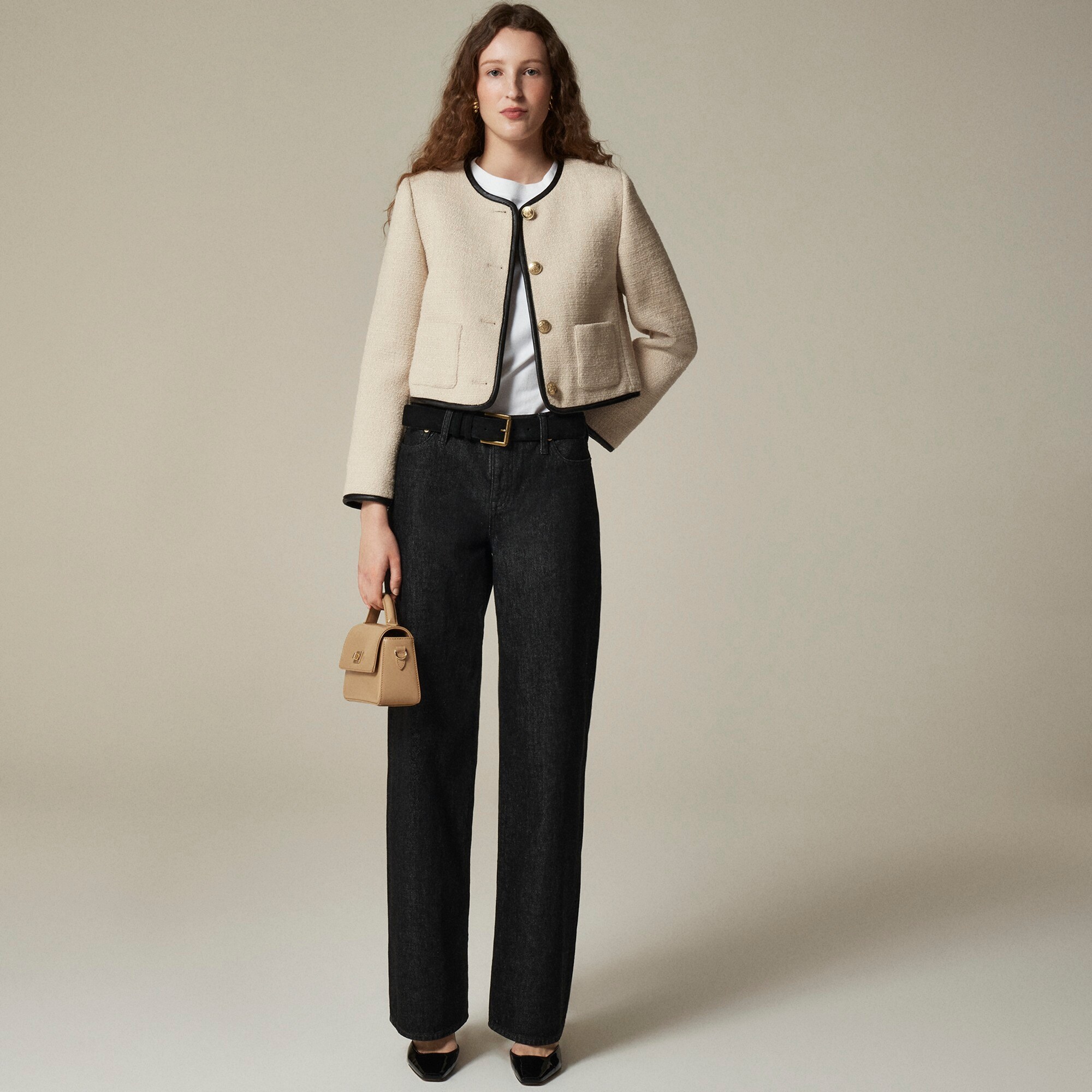  Lower-rise wide-leg jean
