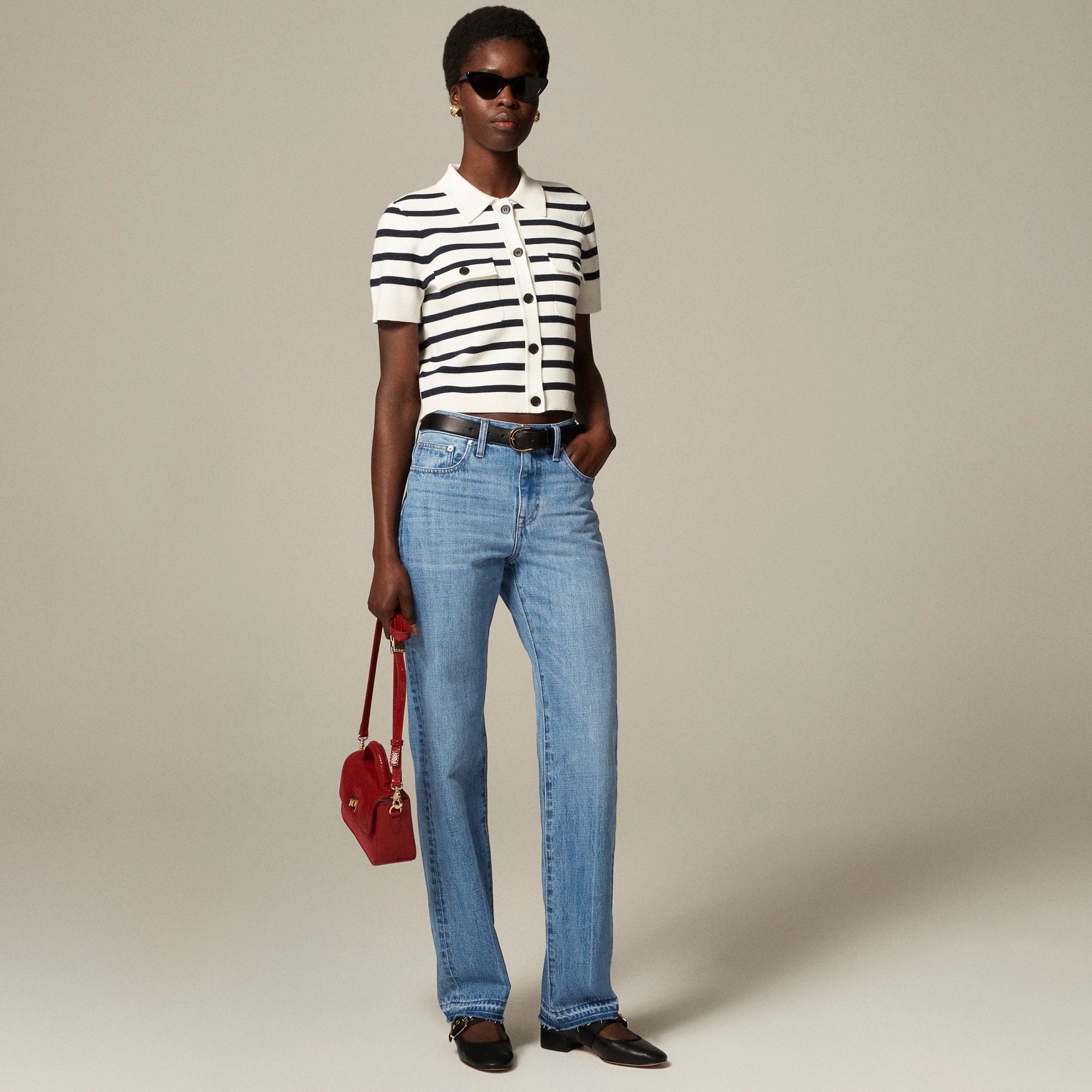 womens Mid-rise straight jean