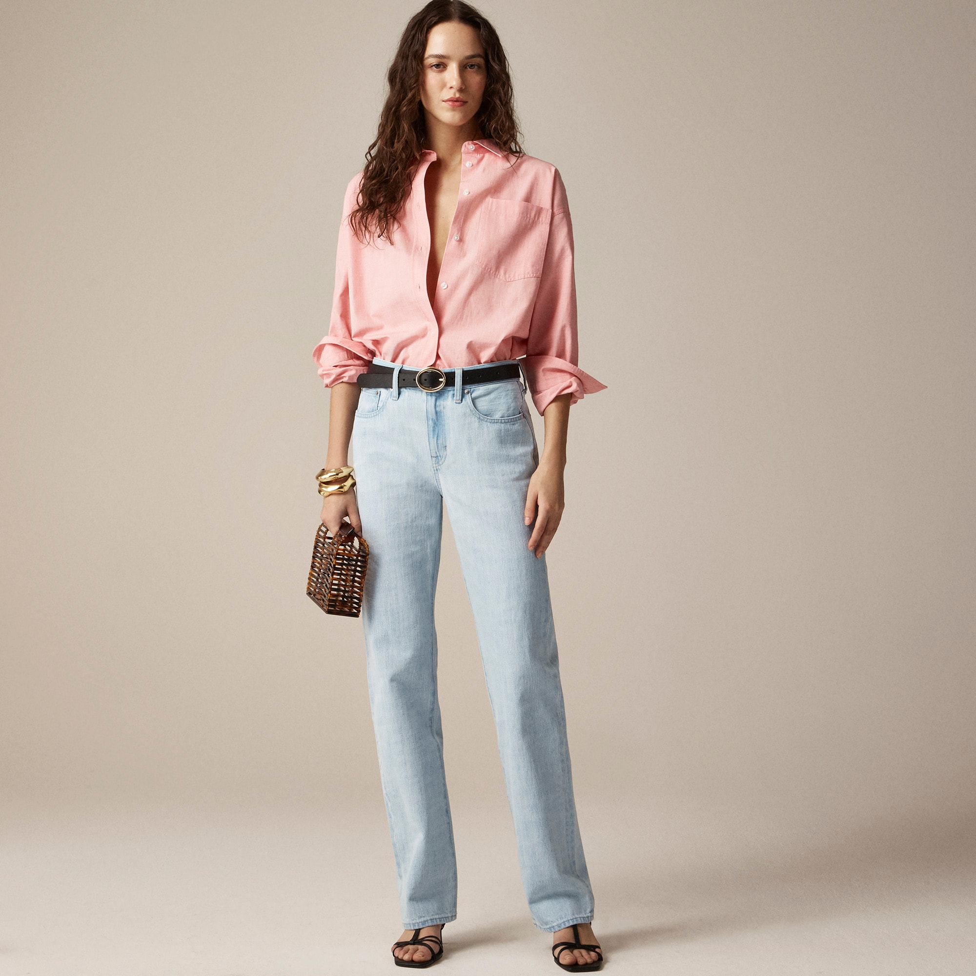 womens Mid-rise straight jean
