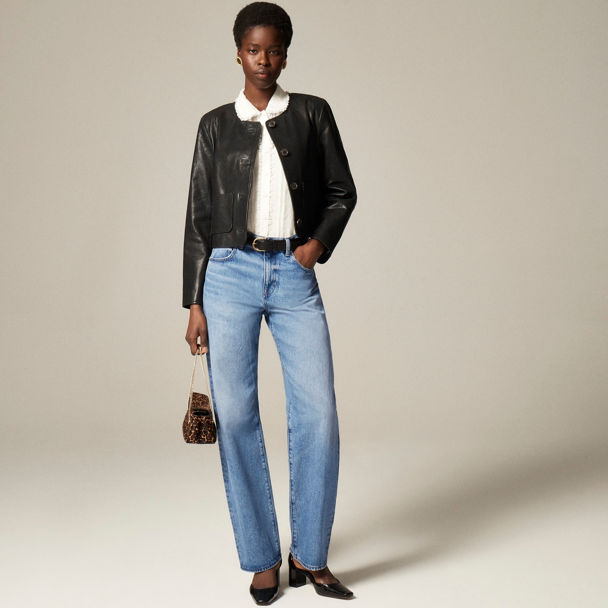womens High-rise relaxed straight jean