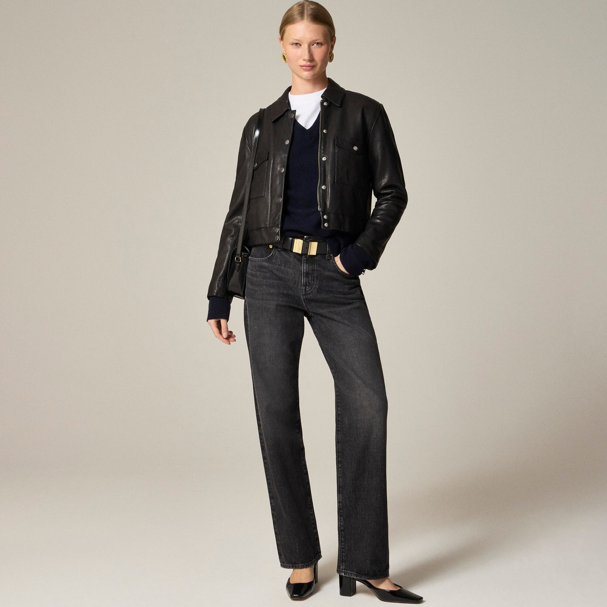 High-rise relaxed straight jean