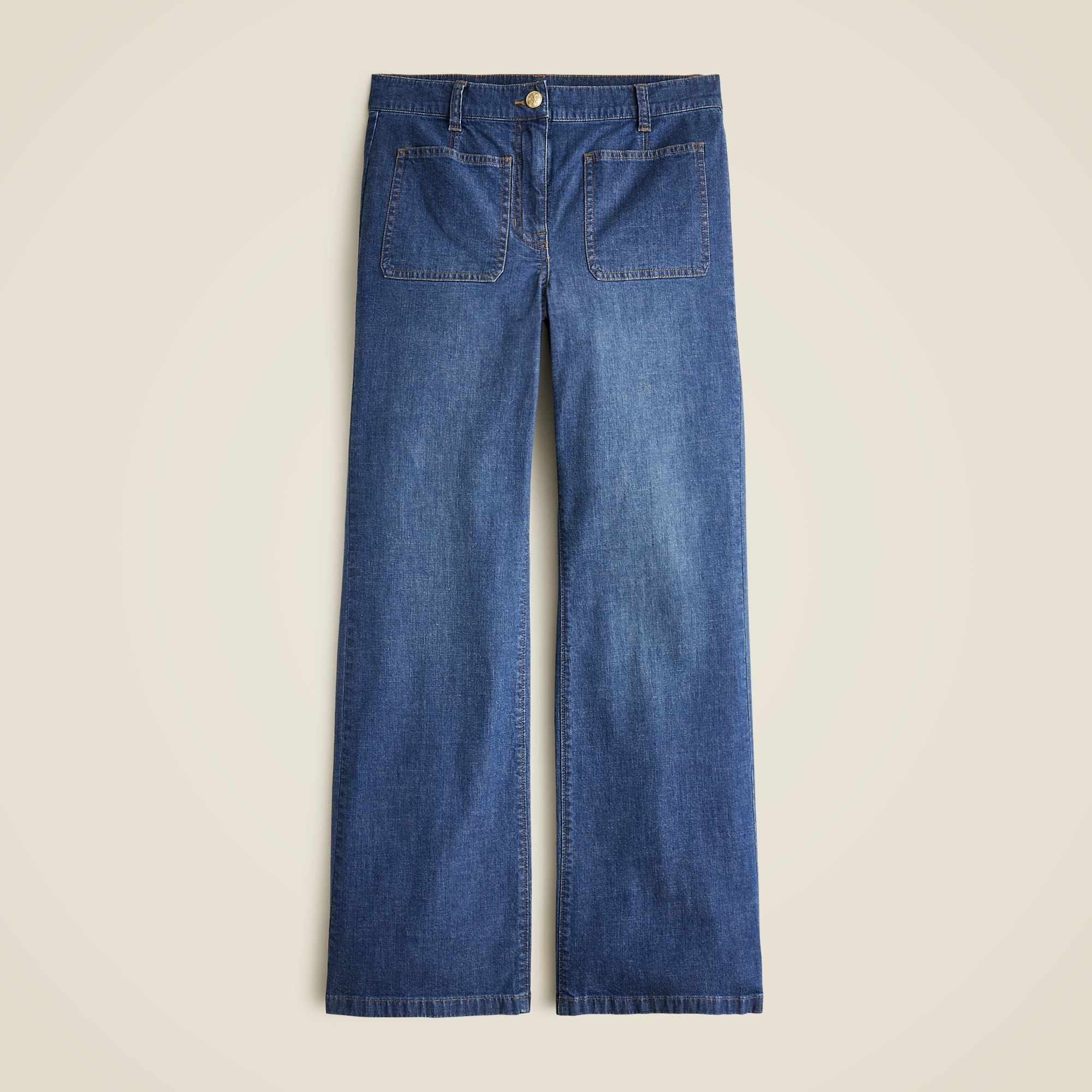 J.Crew: High-rise Kickout Jean With Sailor Pockets In Drapey