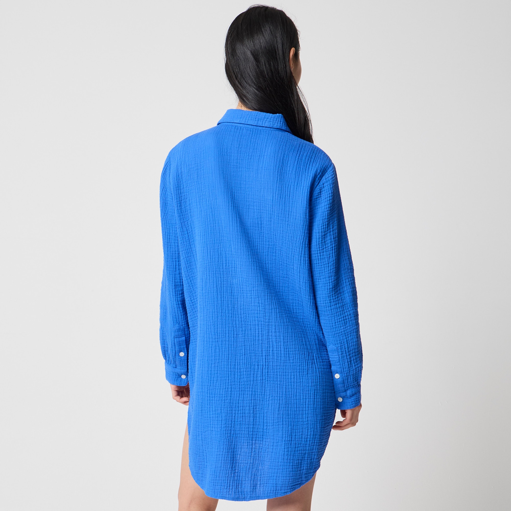 Button-down gauze tunic cover-up - image 3