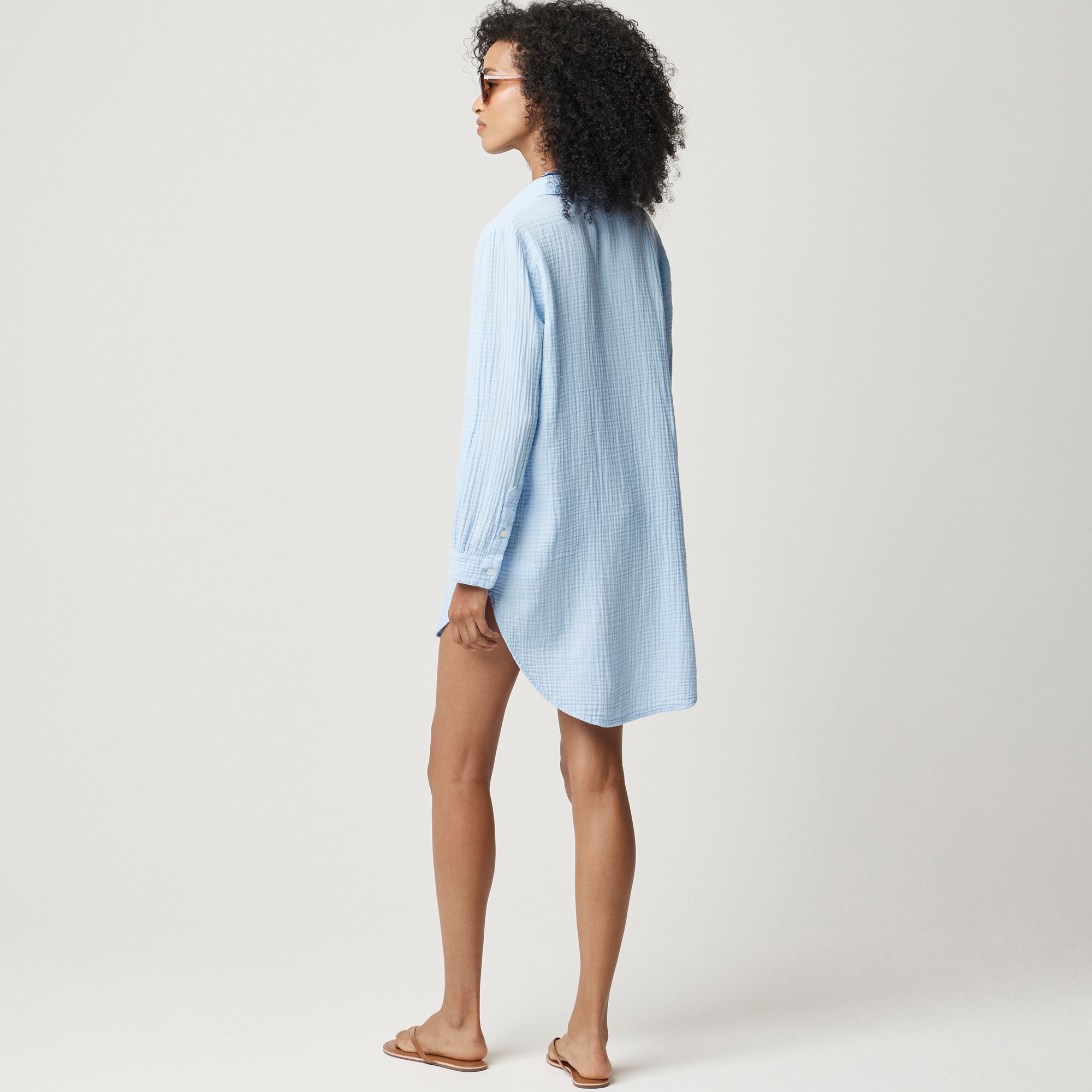 Button-down Gauze Tunic Cover-up For Women | Factory