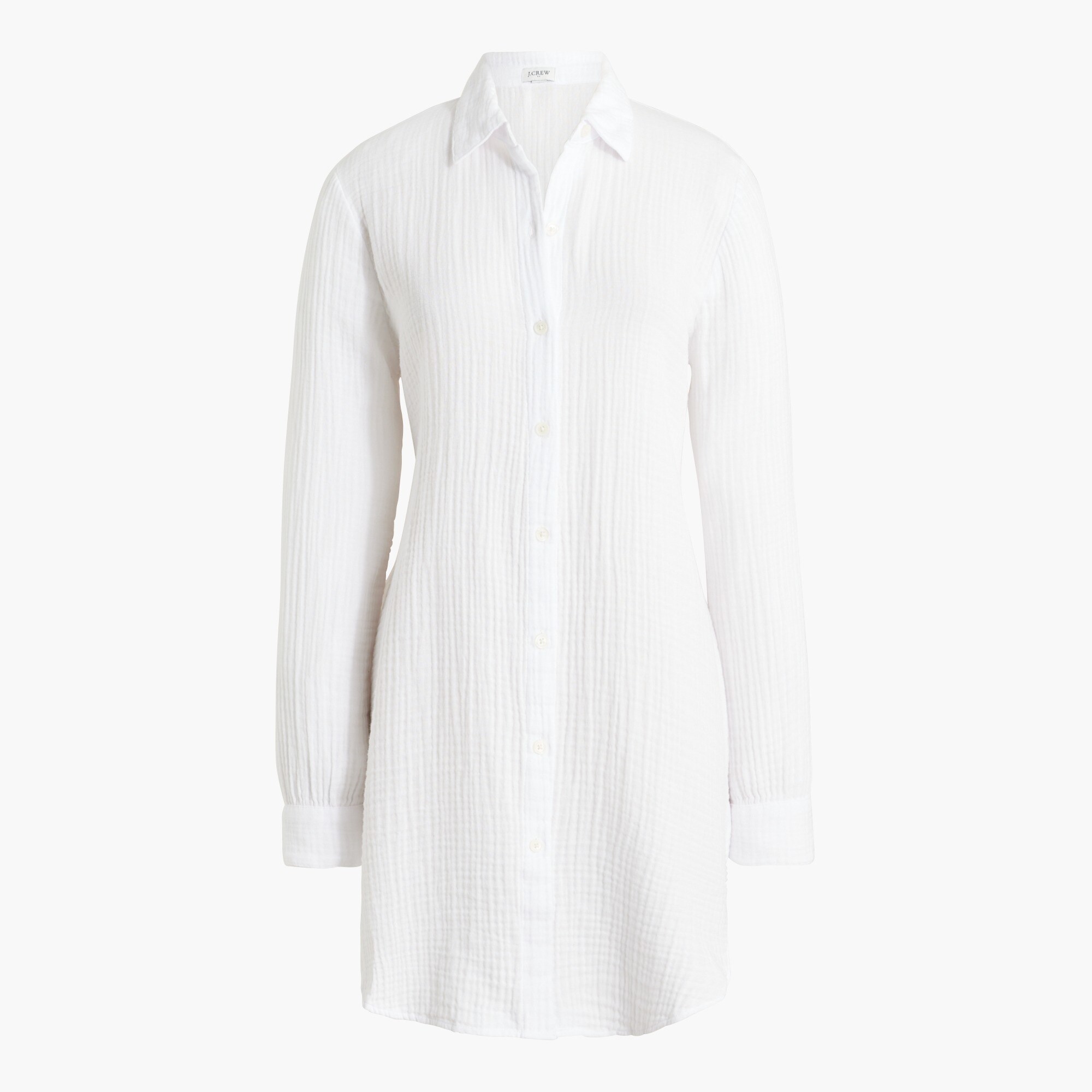 Button-down gauze tunic cover-up