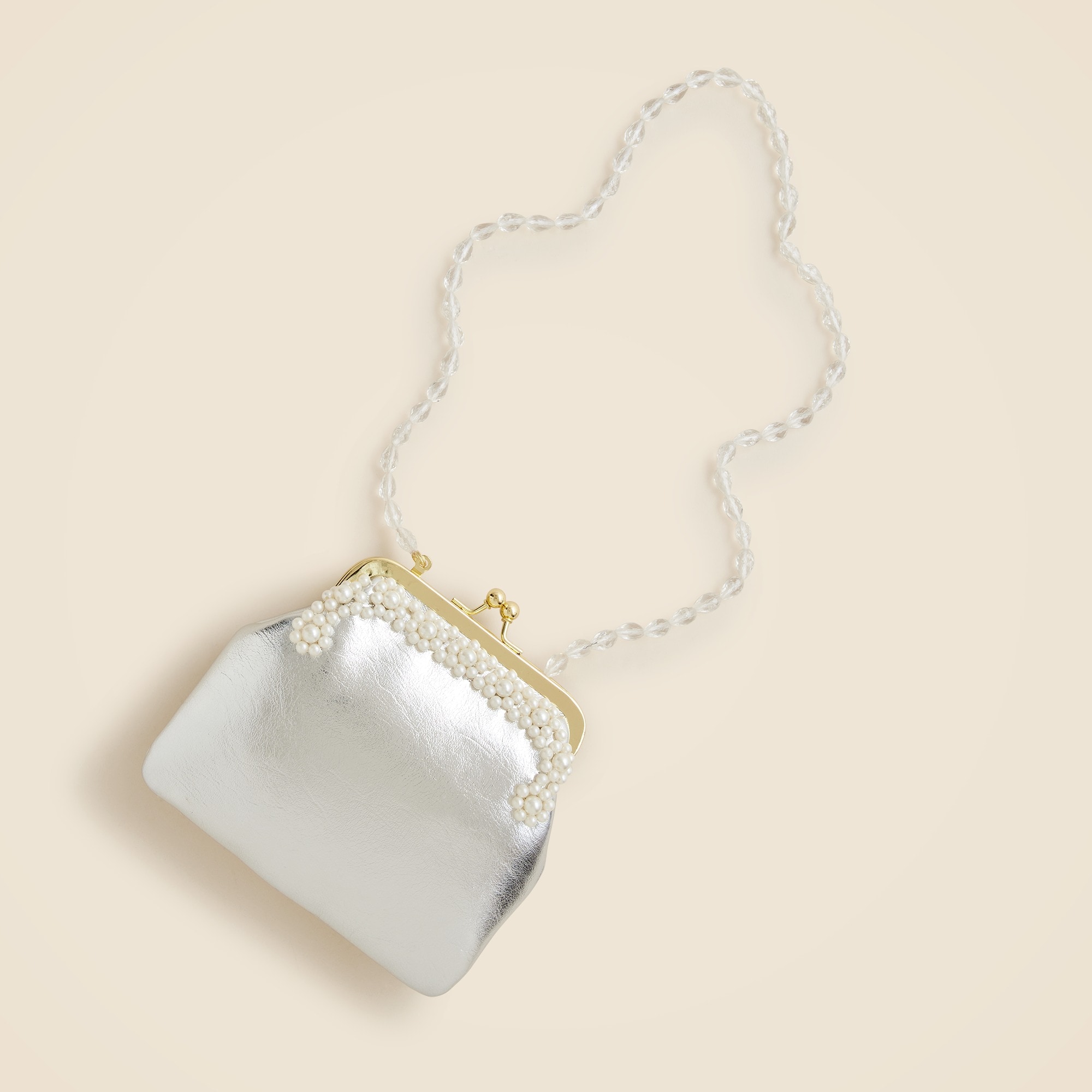 girls Girls' pearl-embellished coin purse with beaded strap