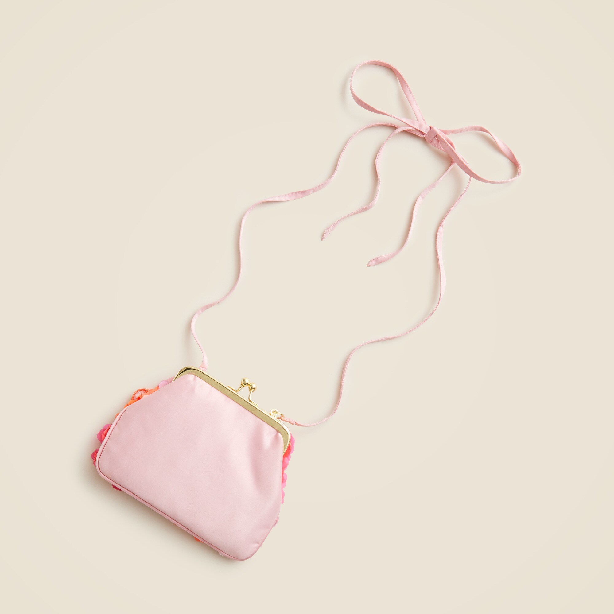 Girls' floral sequin-embellished purse