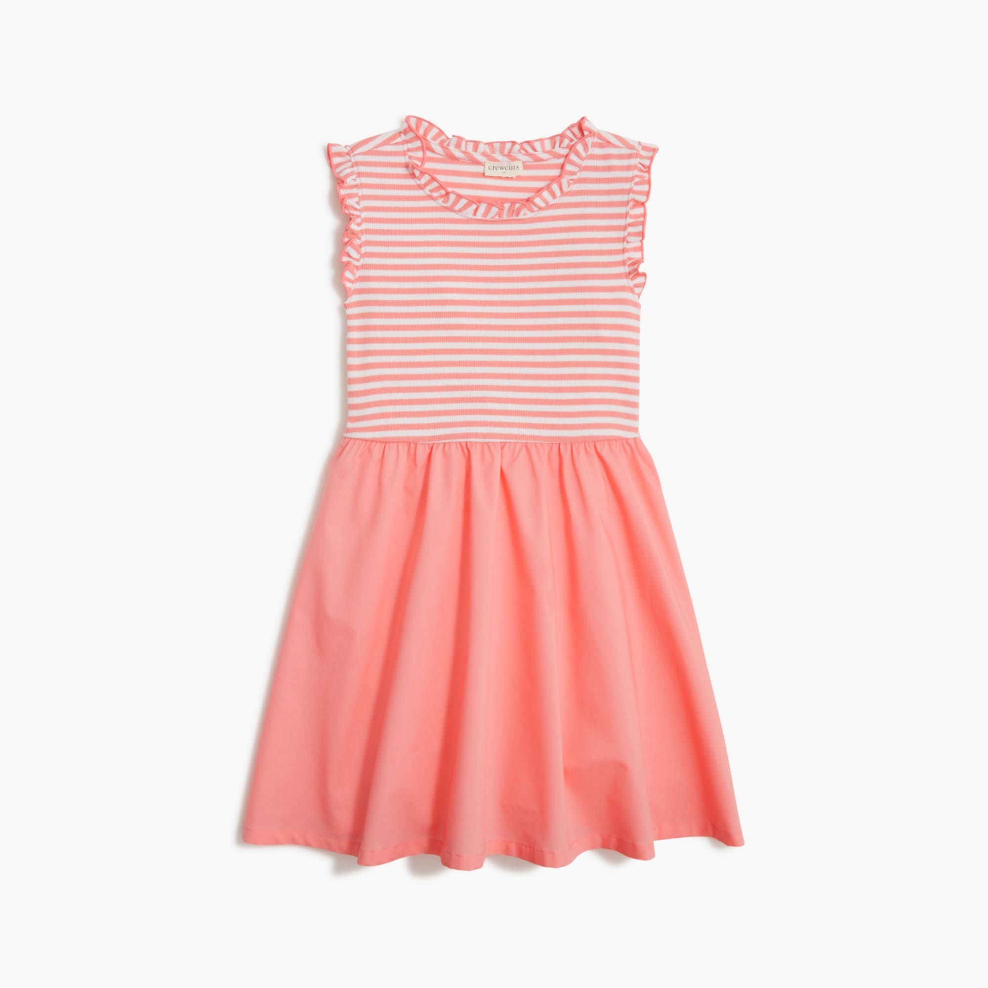 girls Girls' striped mixed-media dress