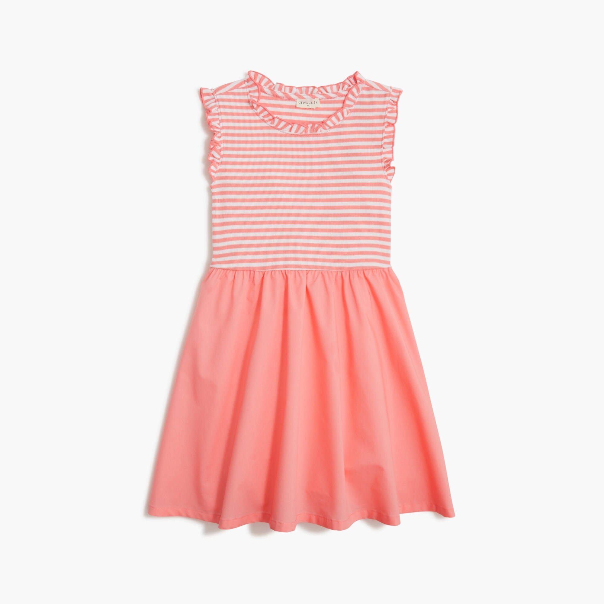  Girls' striped mixed-media dress