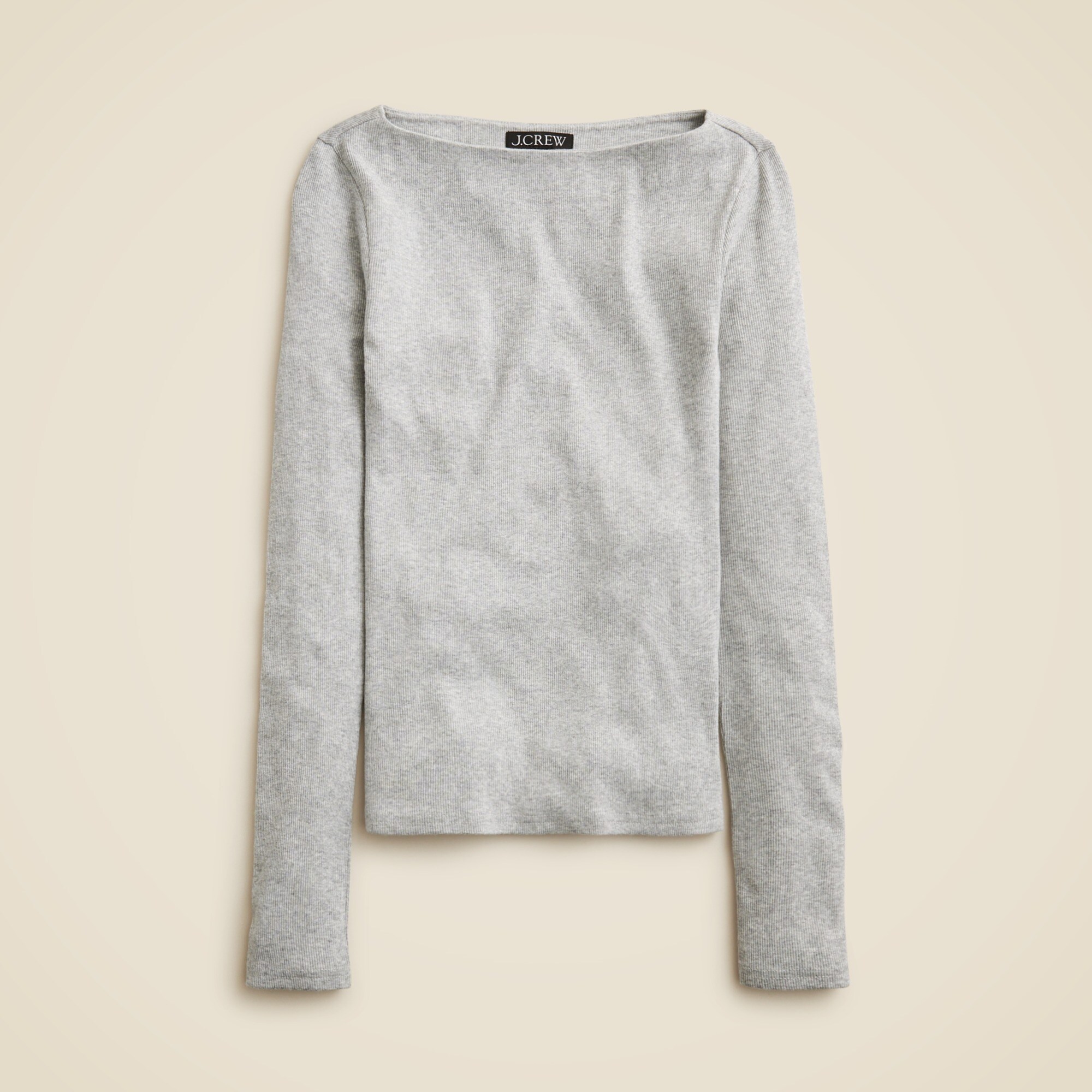 Fine rib boatneck top