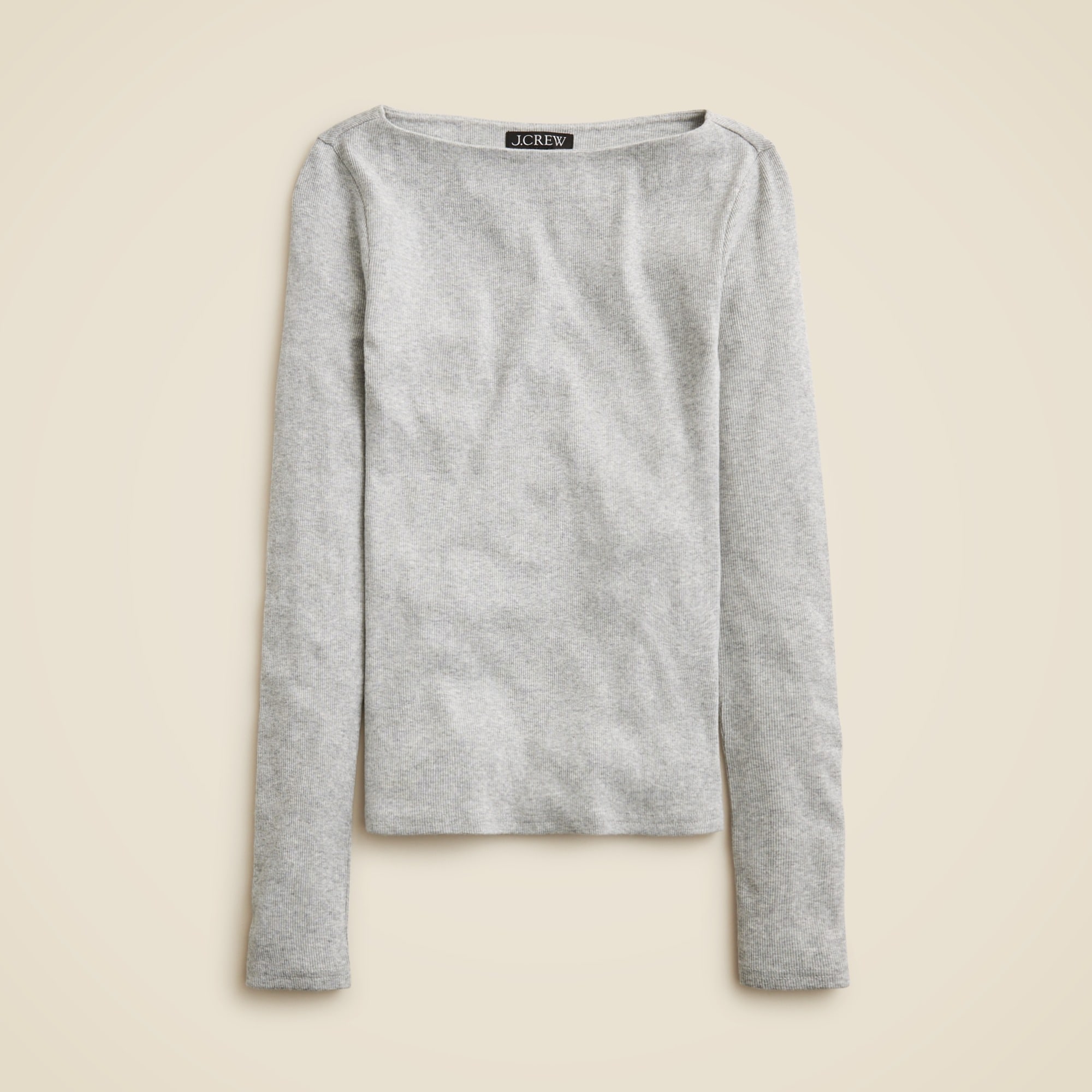 Fine rib boatneck top