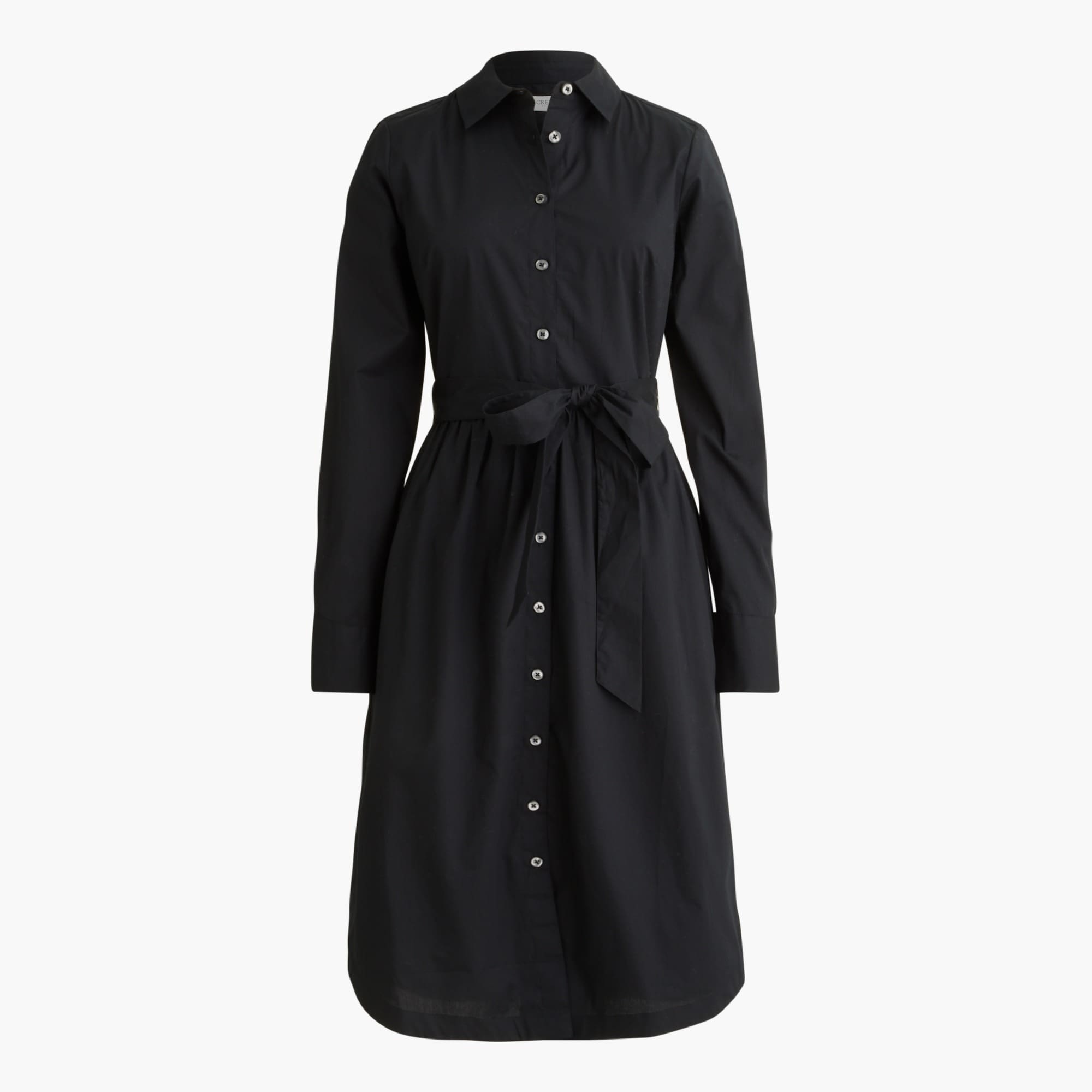 long-sleeve poplin shirt-dress for women