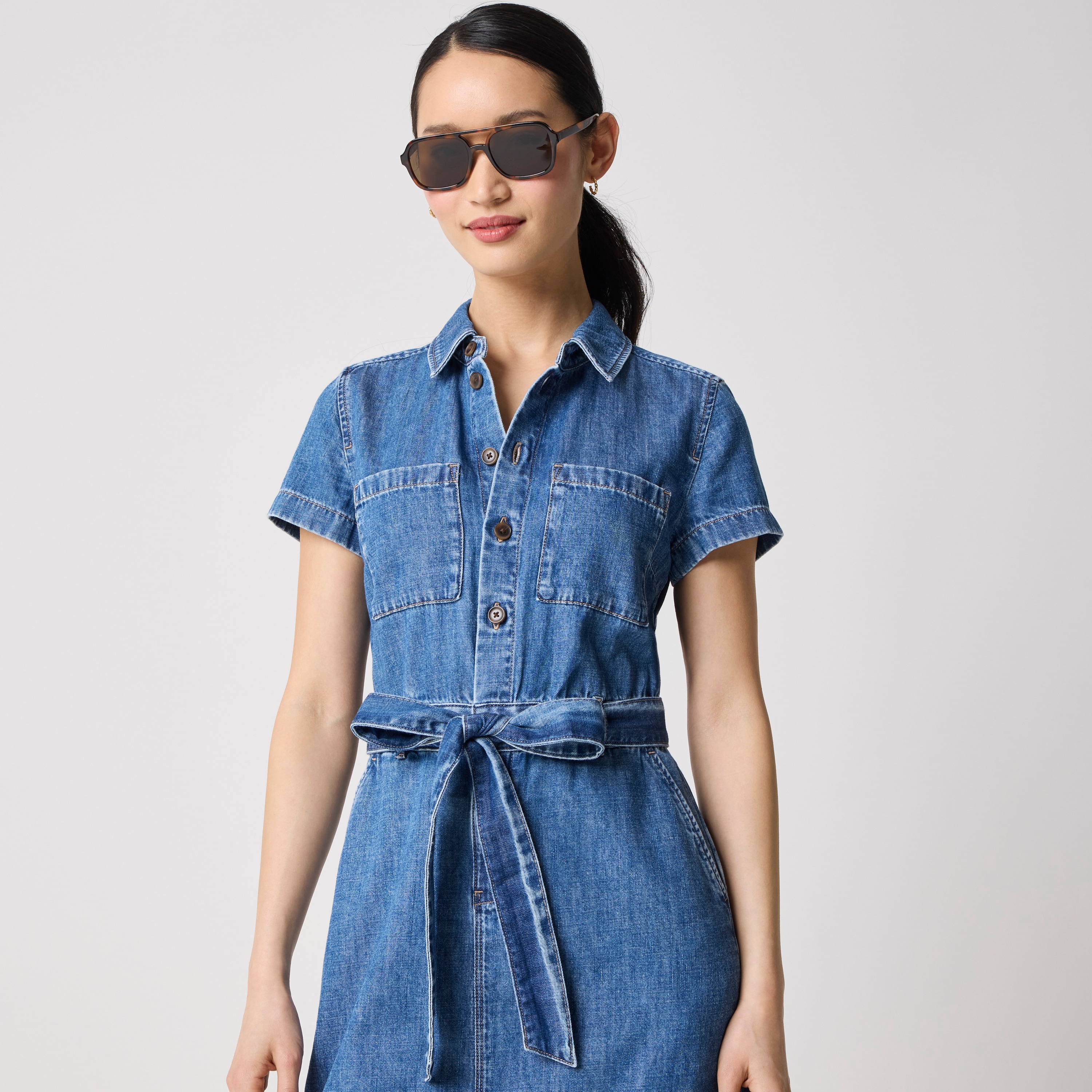 denim womens dress Entertain Me Sleeveless A-Line Maxi Dress Denim Blue main image 0