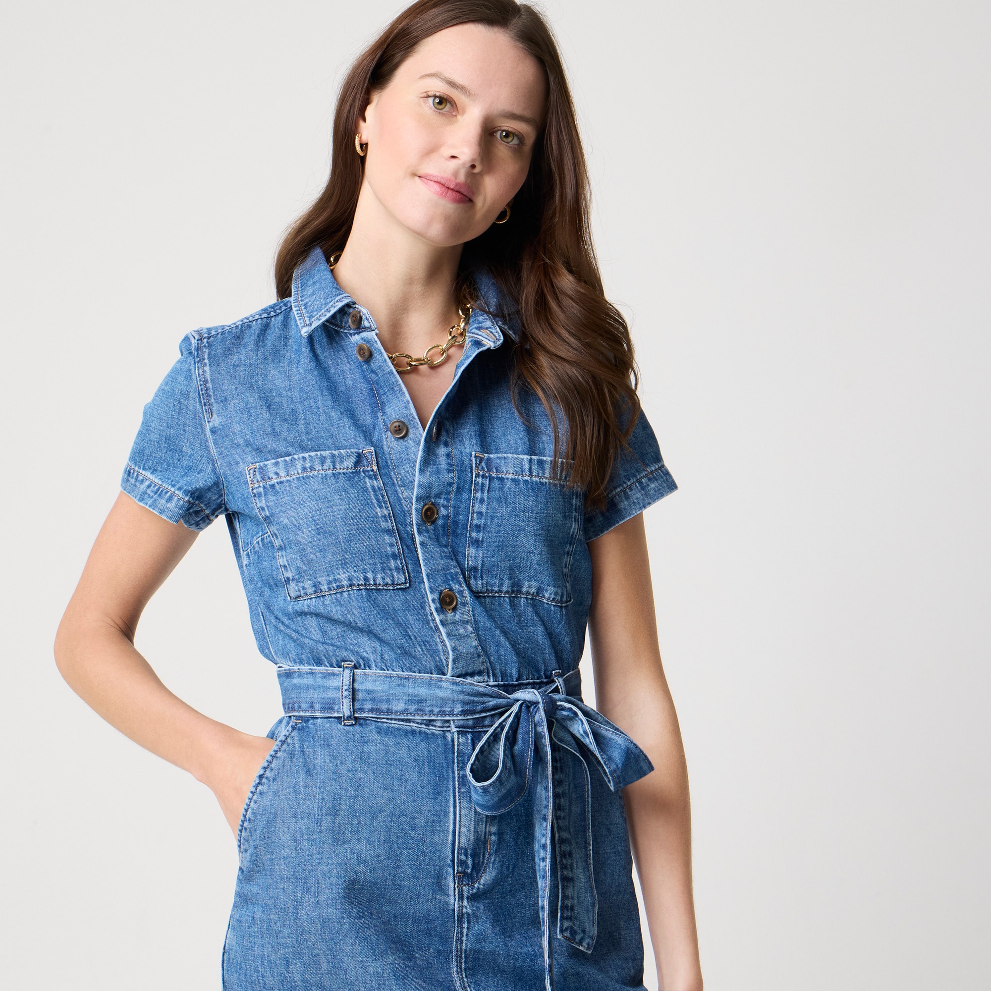Denim utility dress