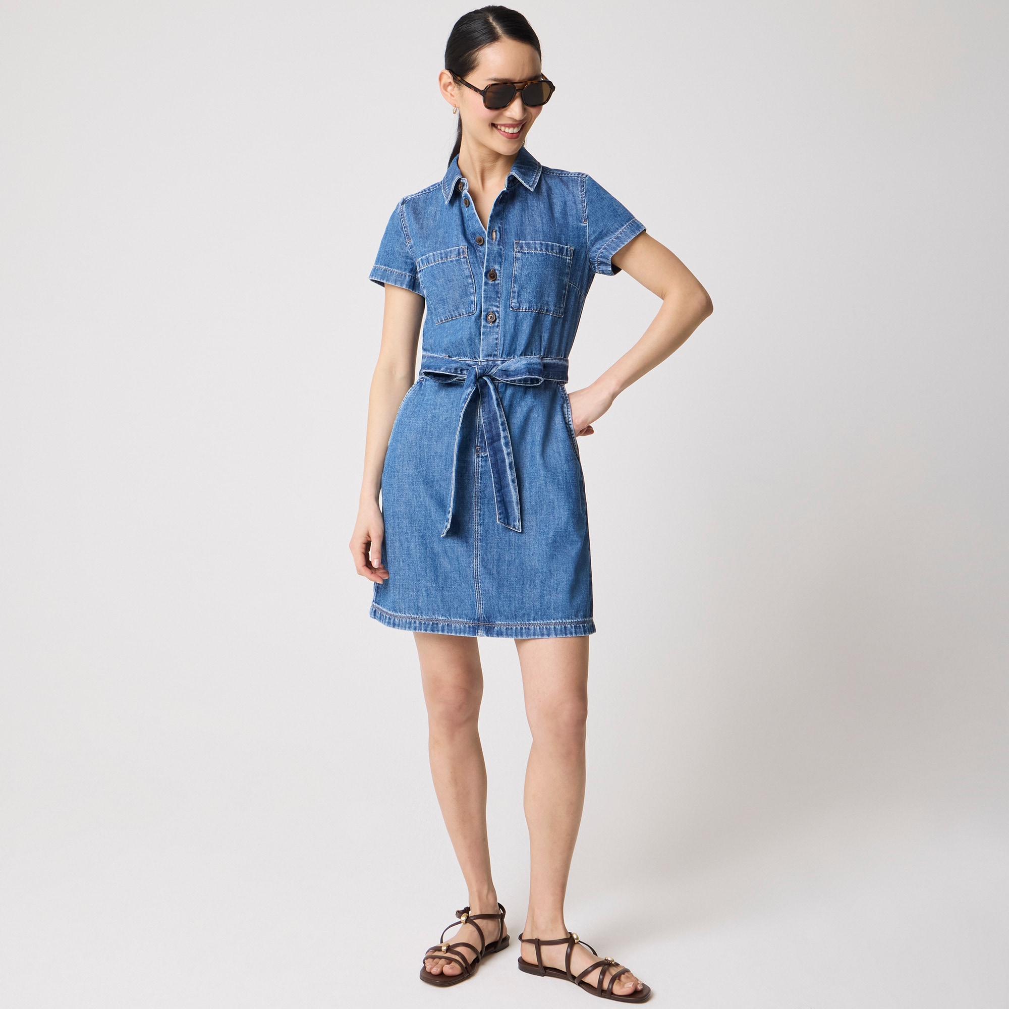 Denim utility dress