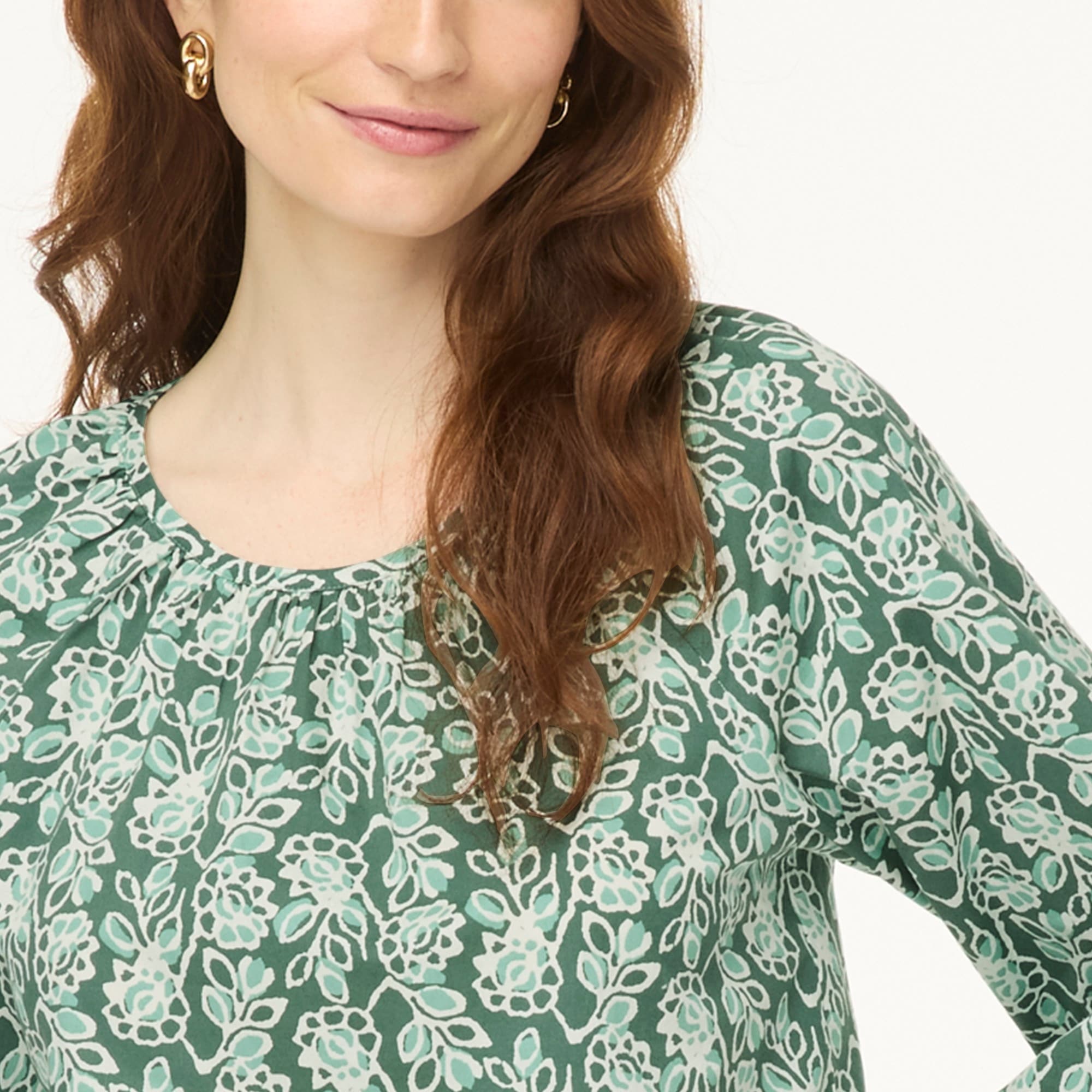 Printed scoopneck top