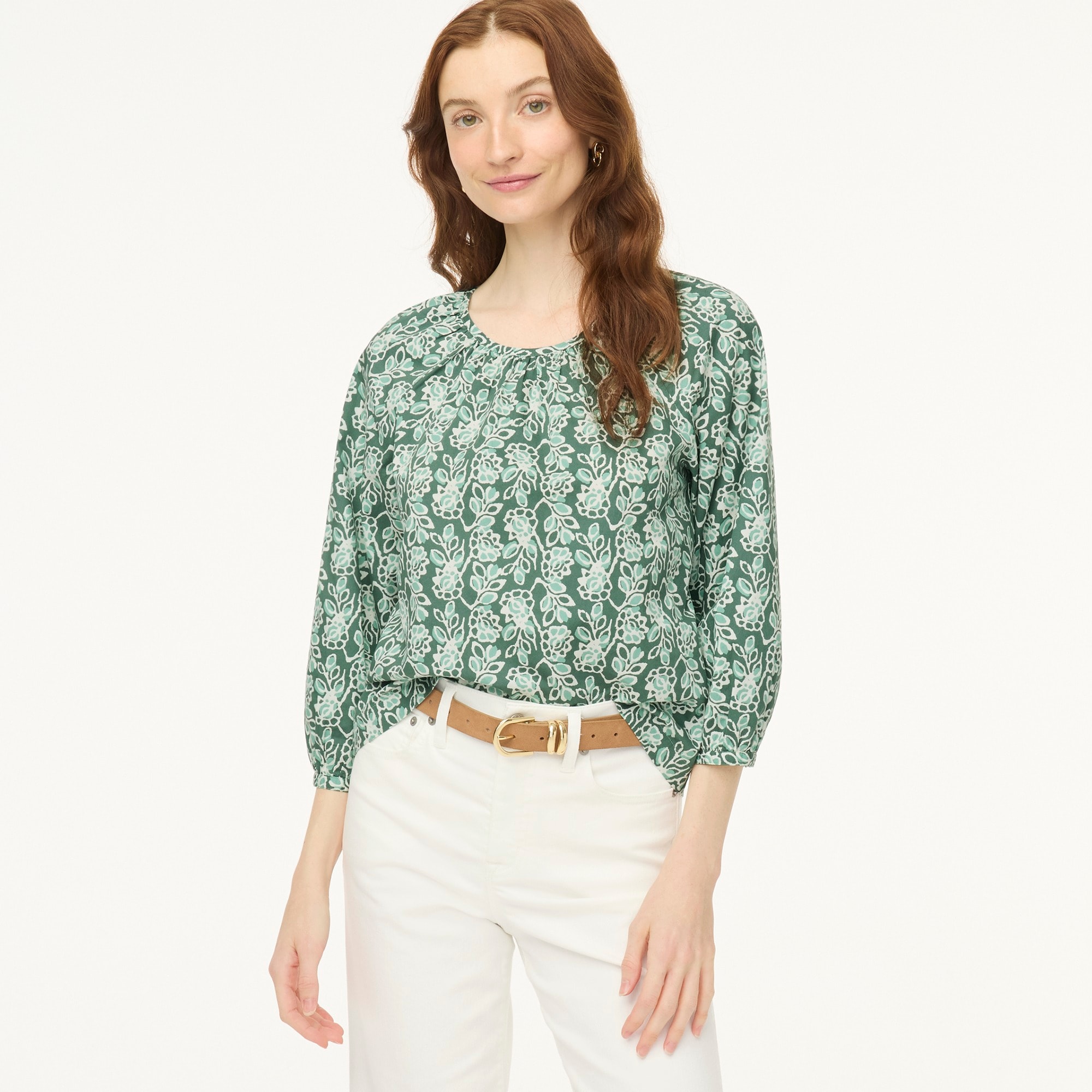 Printed scoopneck top