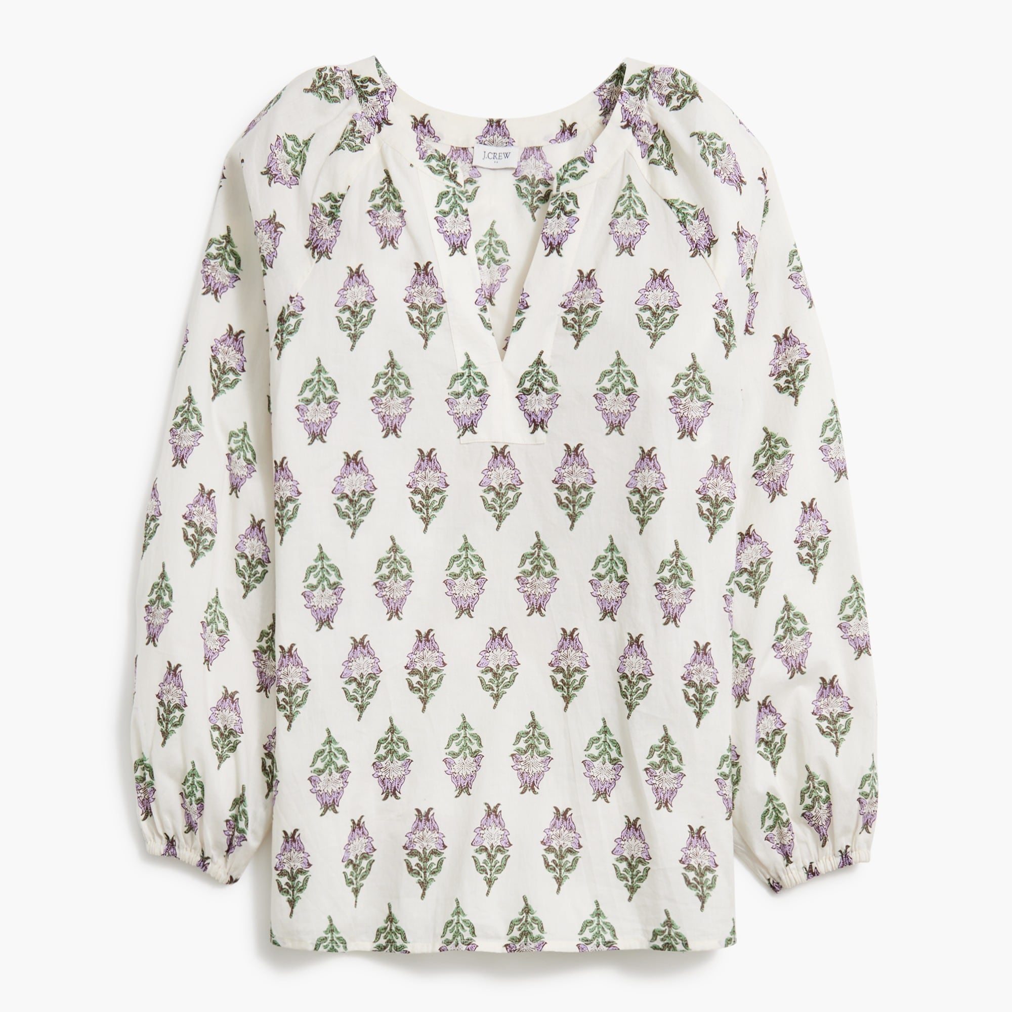 Printed popover blouse