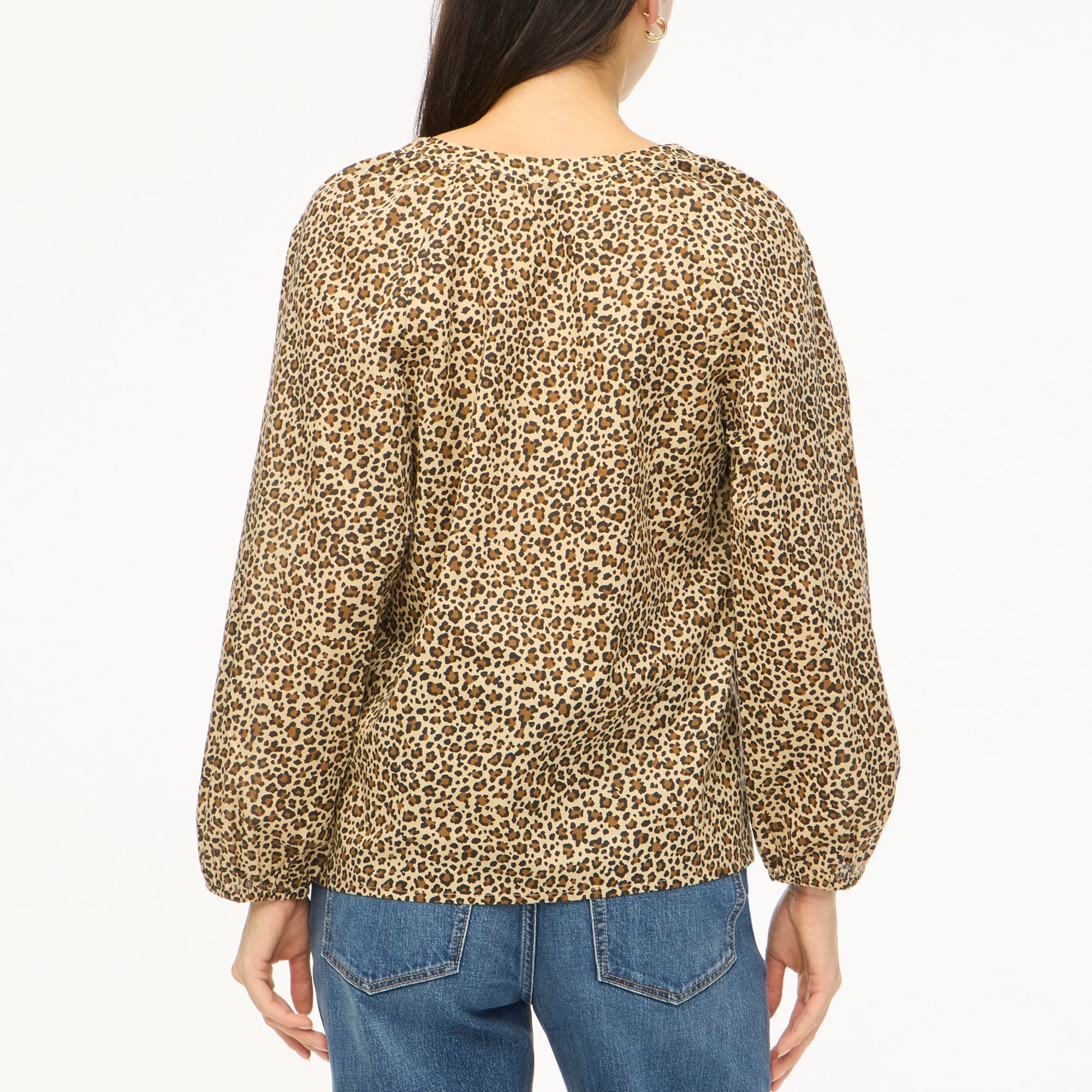 Printed popover blouse