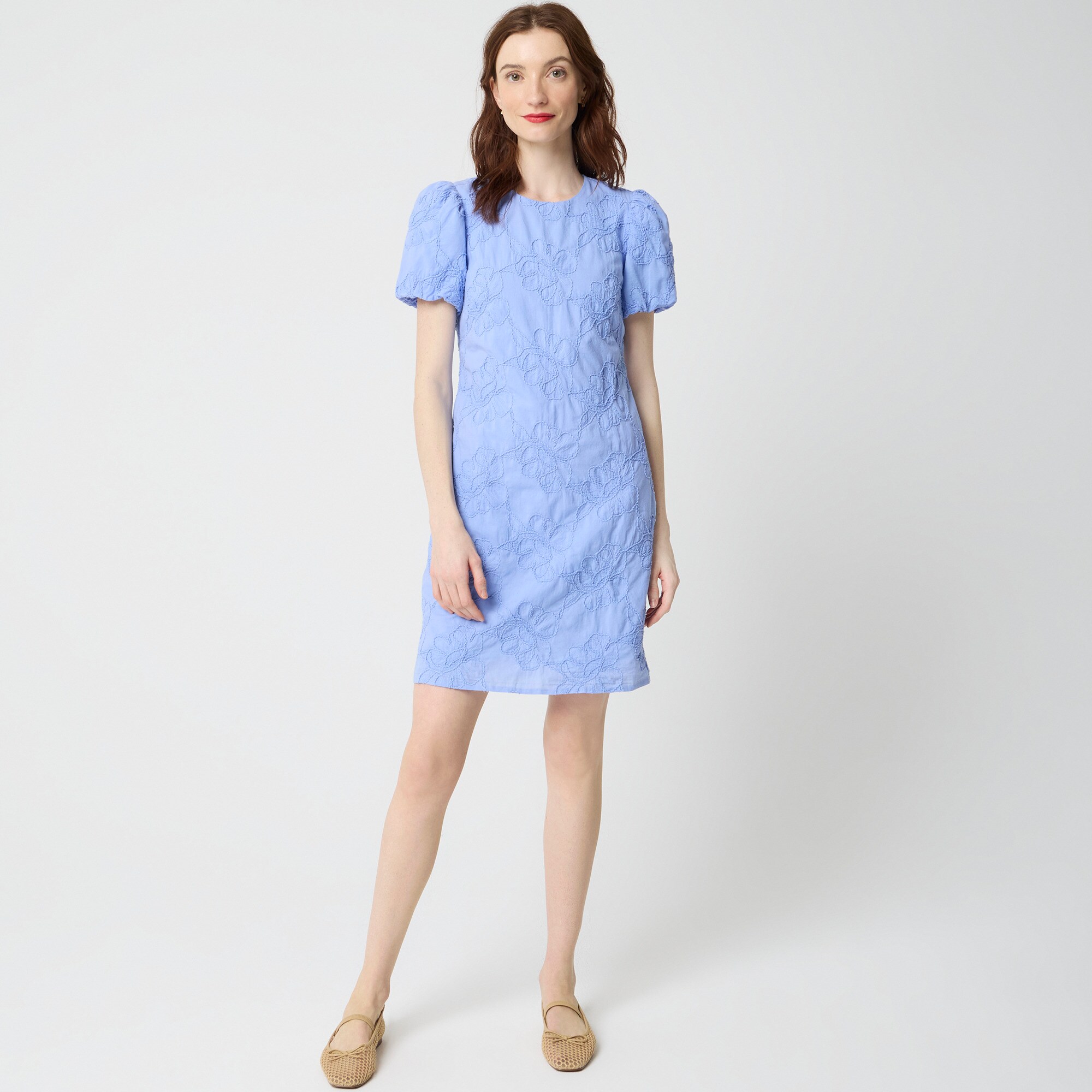 Embroidered Puff-sleeve Mini Dress For Women | Factory