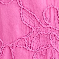 Embroidered puff-sleeve mini dress COQUETTE PINK