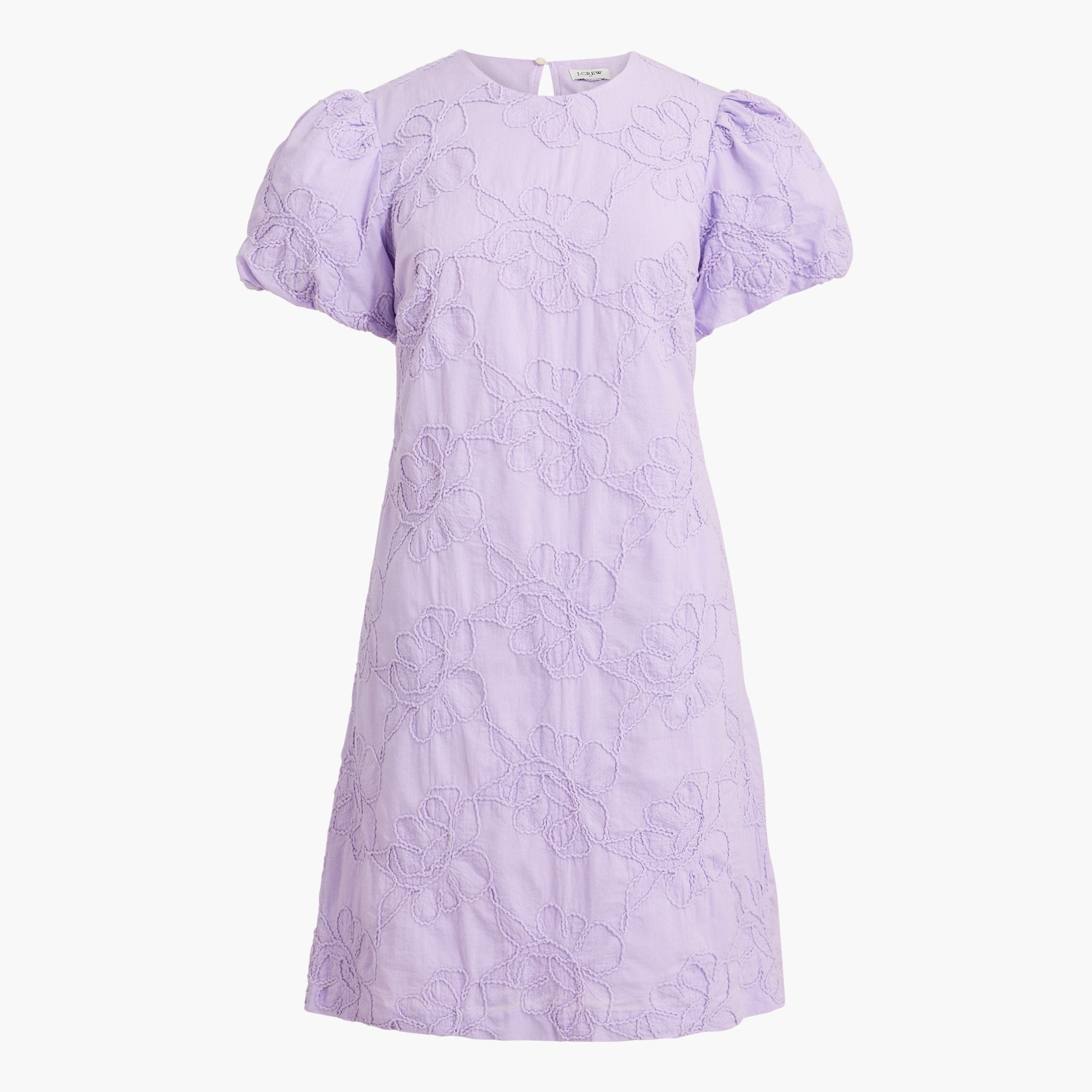 Eyelet puff-sleeve mini dress
