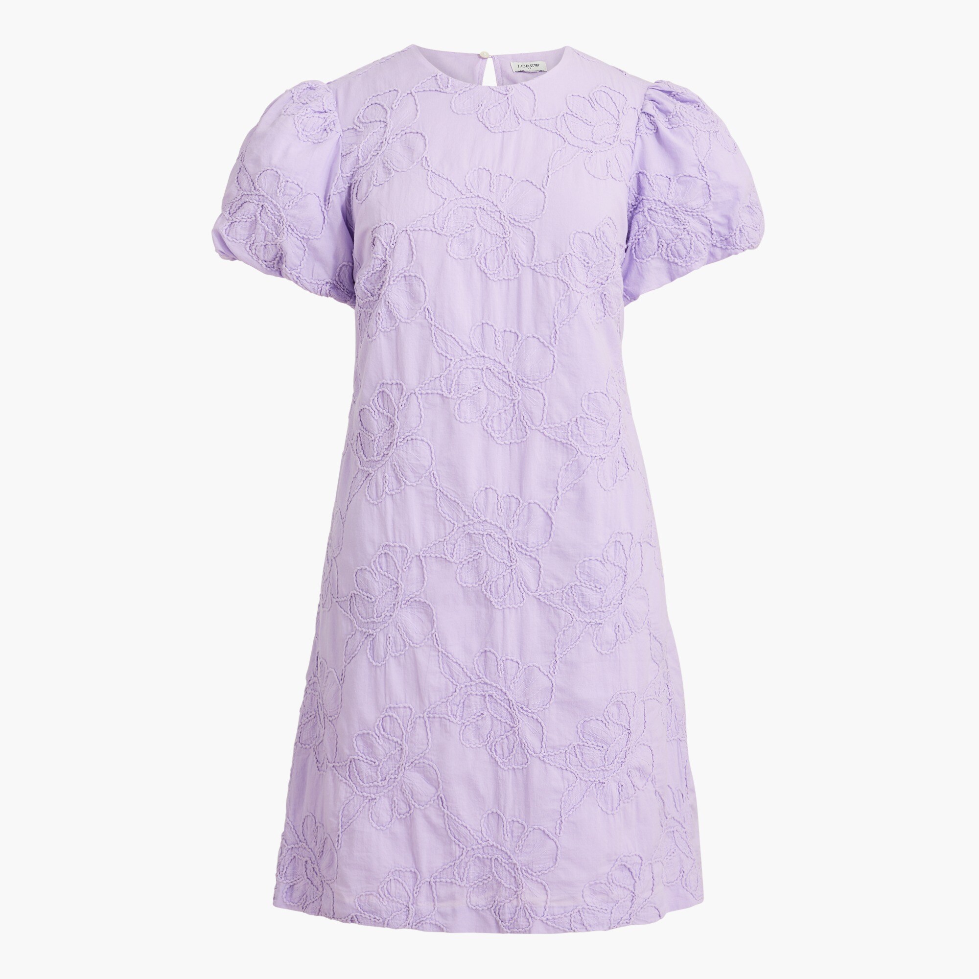 Eyelet puff-sleeve mini dress