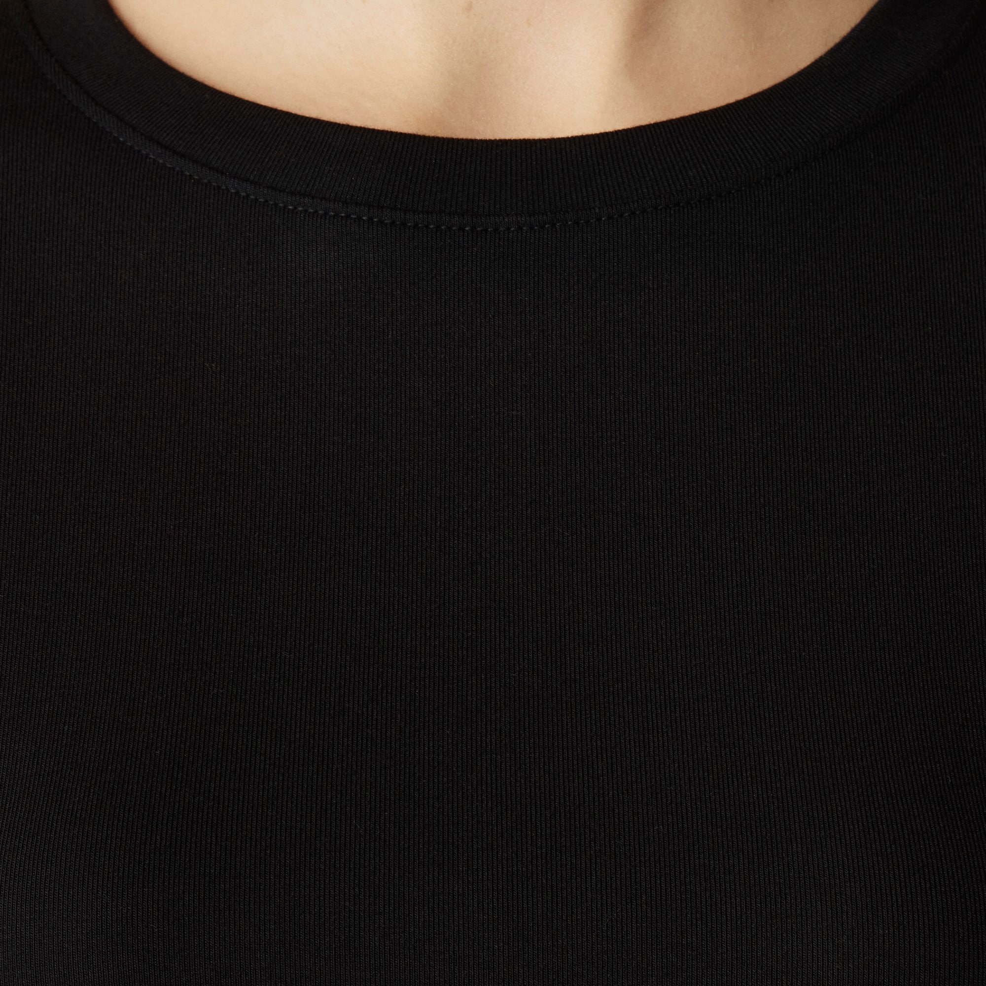 Refined rib elbow-sleeve T-shirt