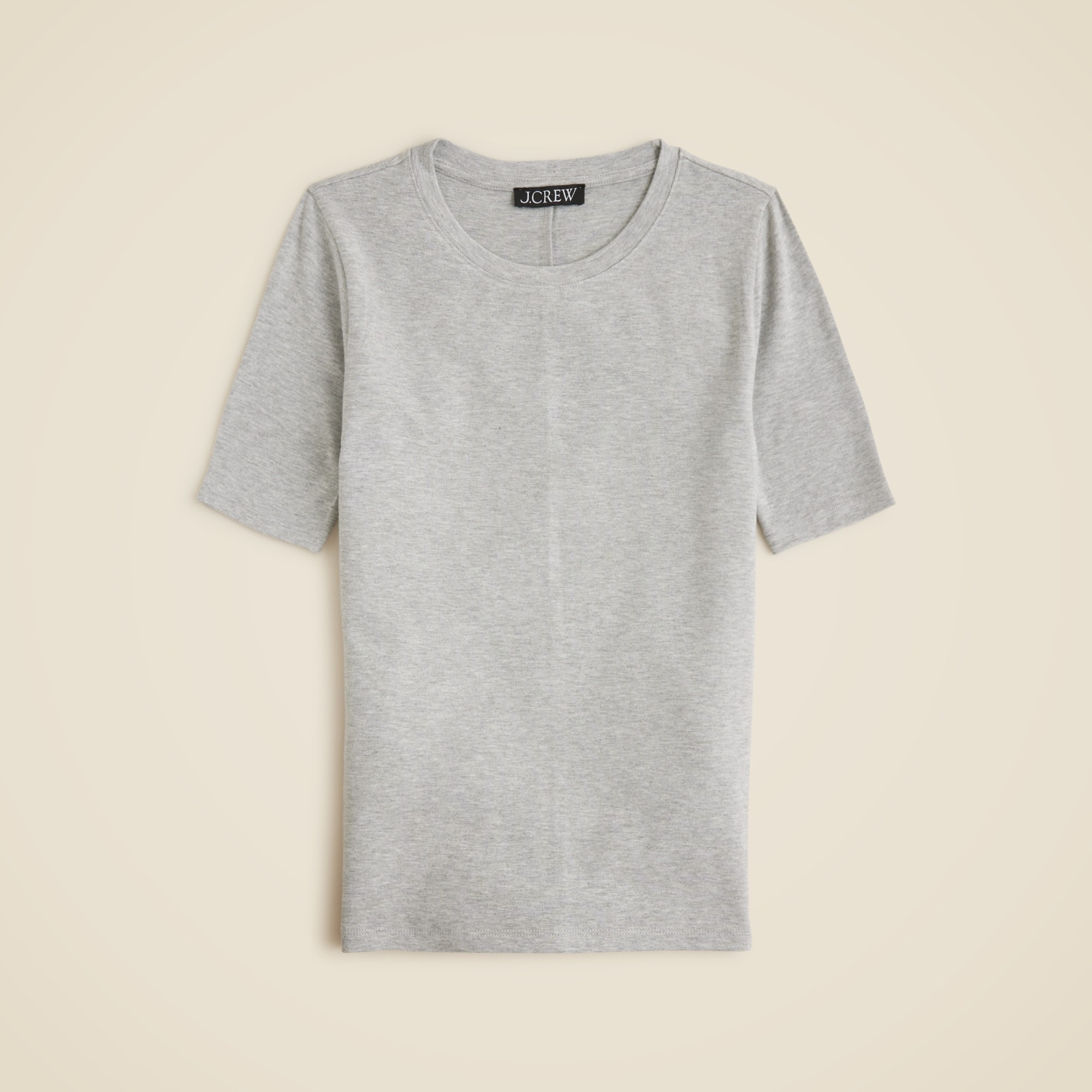  Refined rib elbow-sleeve T-shirt