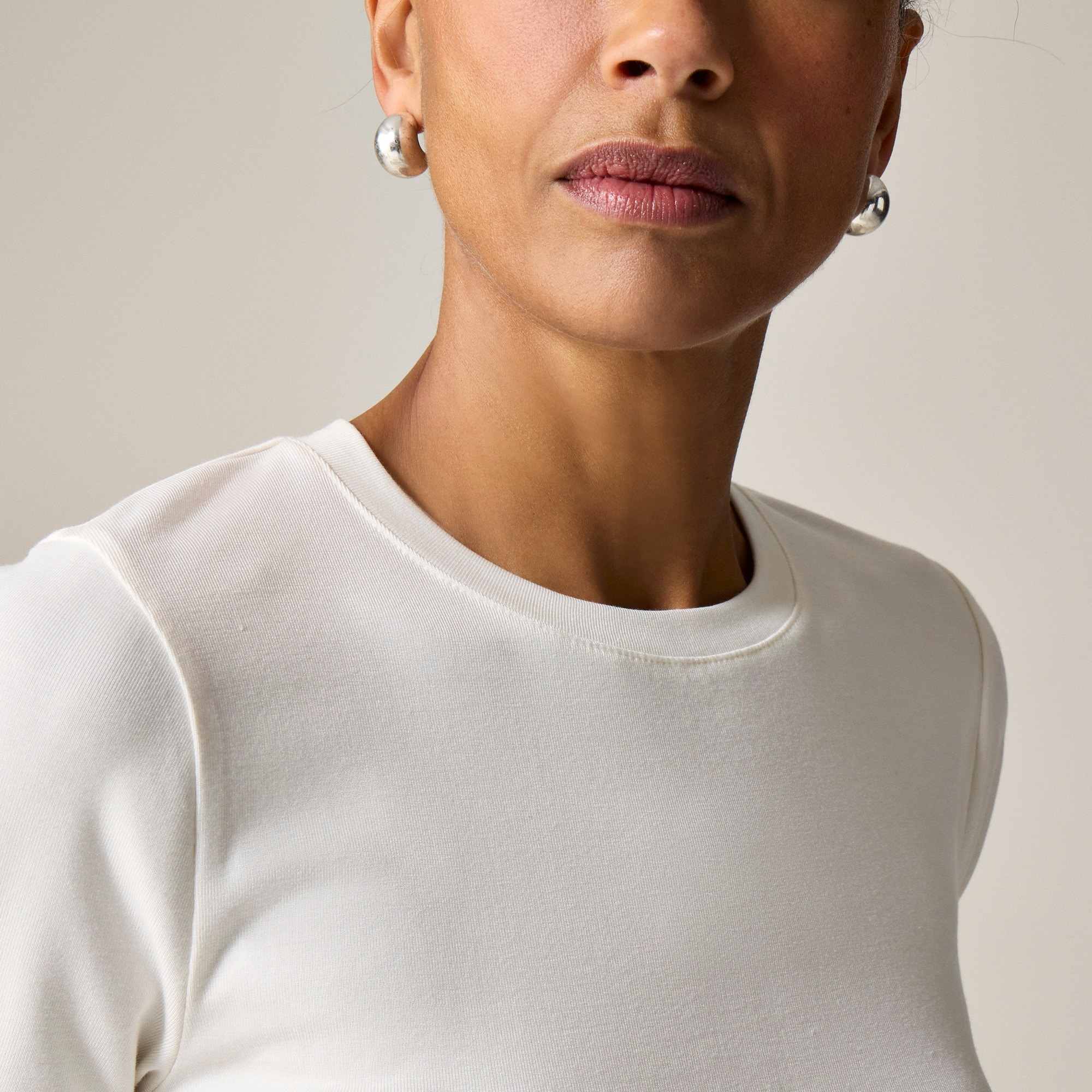 Refined rib elbow-sleeve T-shirt - image 5