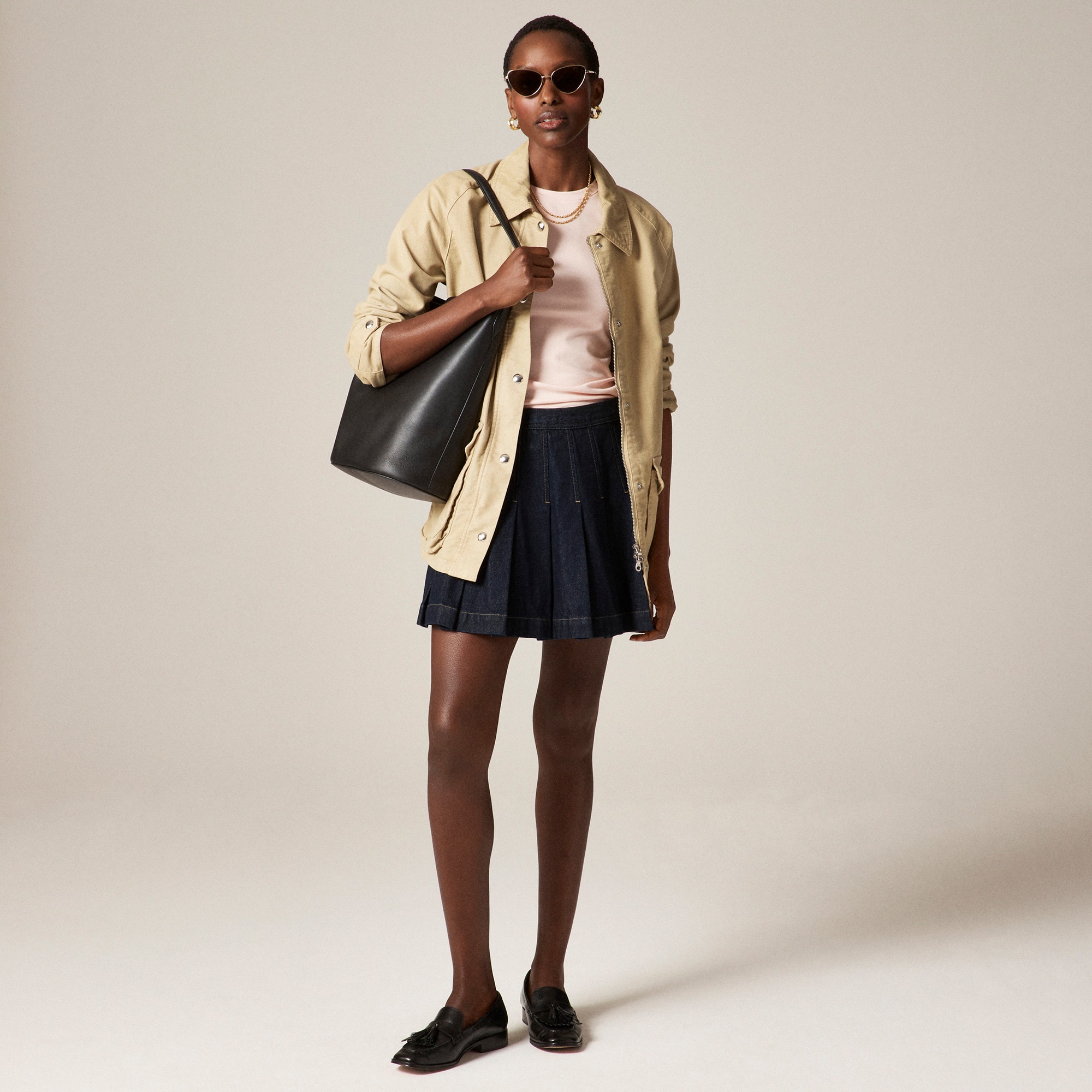 Refined rib elbow-sleeve T-shirt