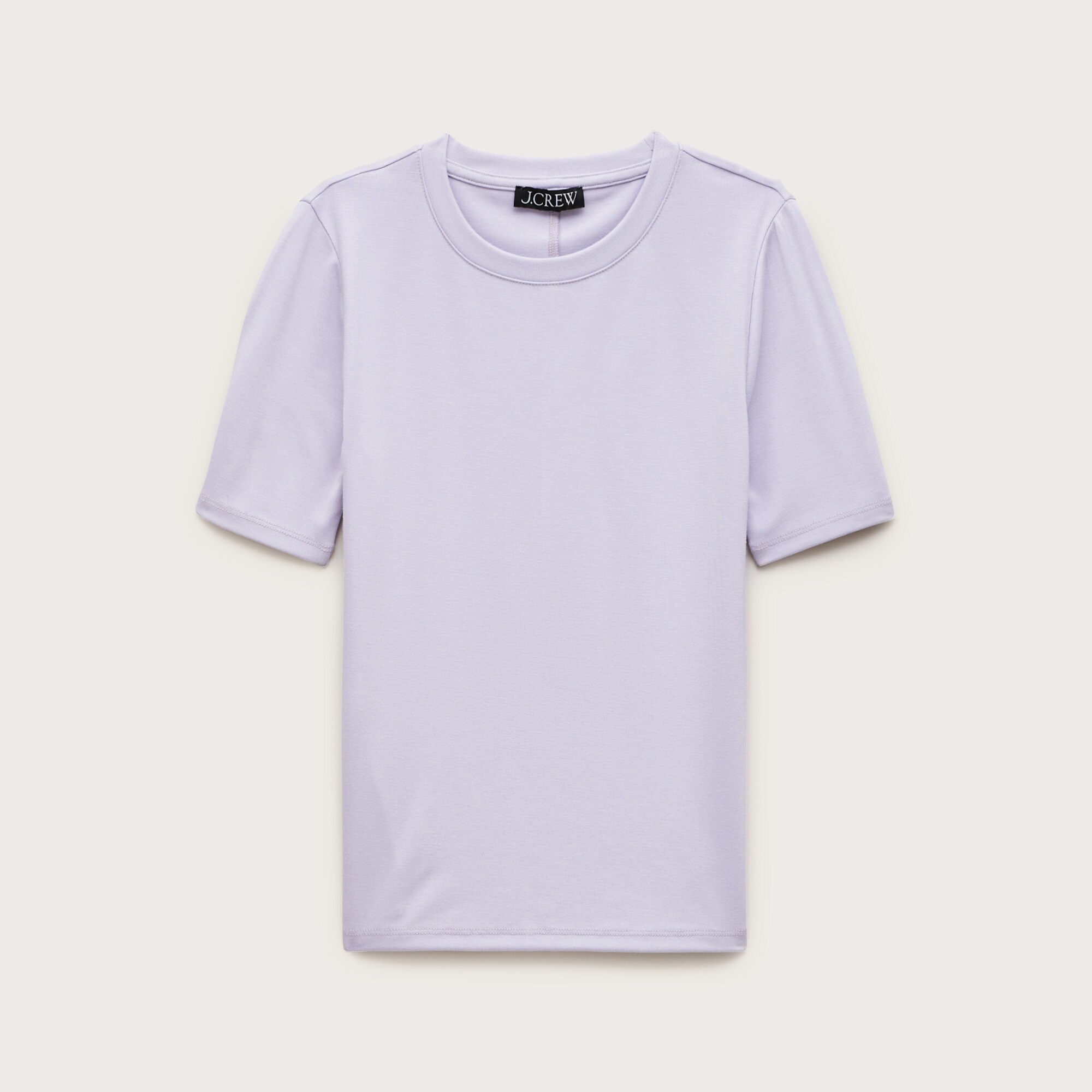 Refined rib elbow-sleeve T-shirt