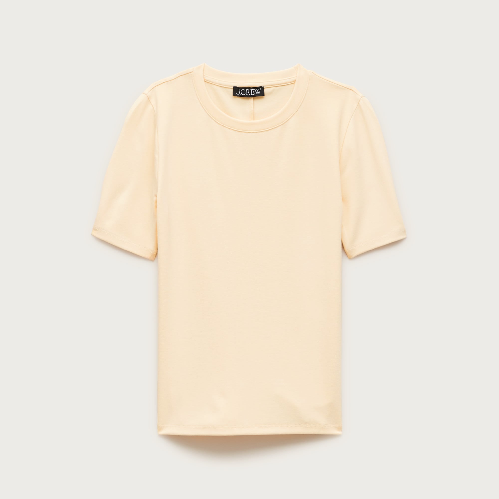 Refined rib elbow-sleeve T-shirt