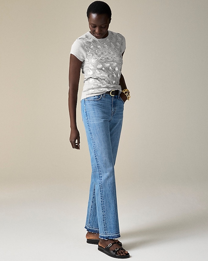 J.Crew: Vintage Rib Short-sleeve T-shirt With Embellishment J.Crew: Vintage Rib Short-sleeve T-shirt With Embellishment